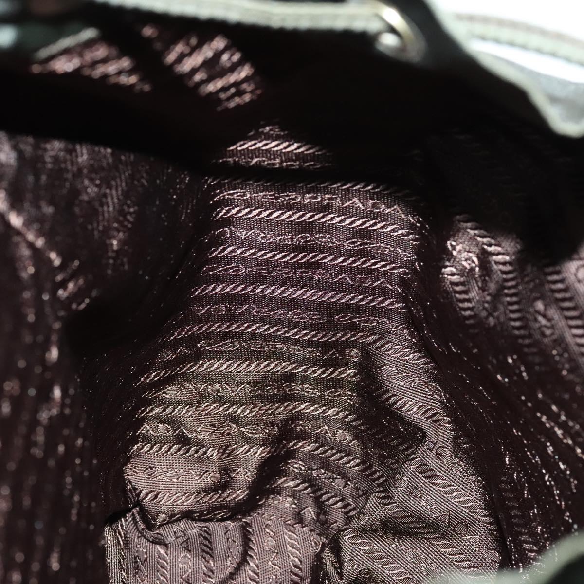 PRADA Backpack Nylon Khaki Silver Auth 140623