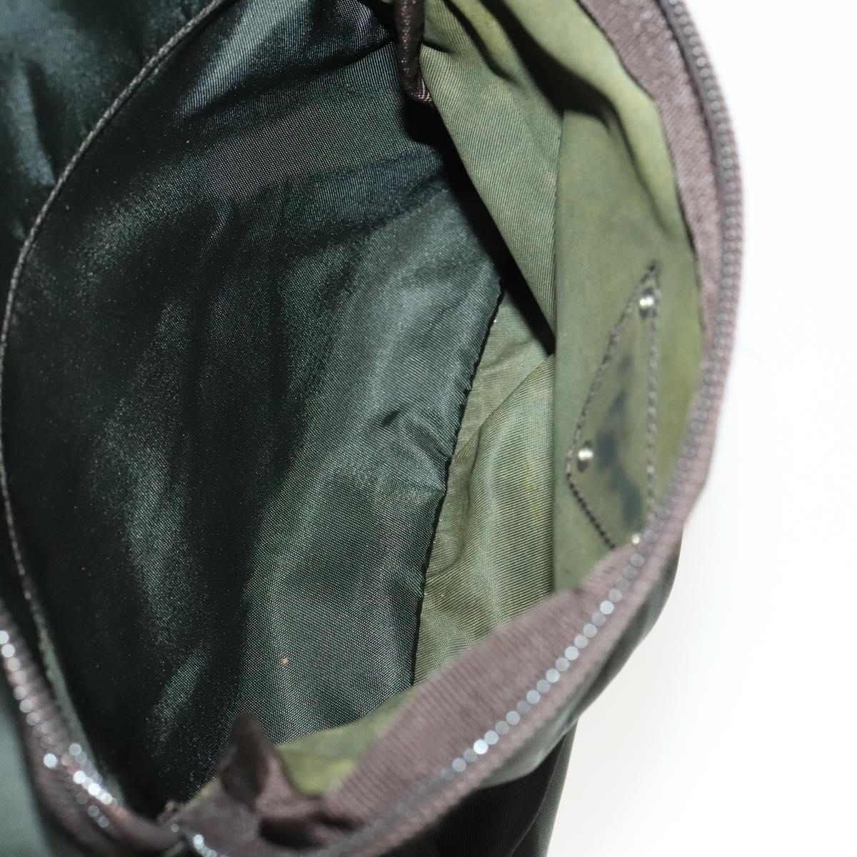 PRADA Backpack Nylon Khaki Silver Auth 140623