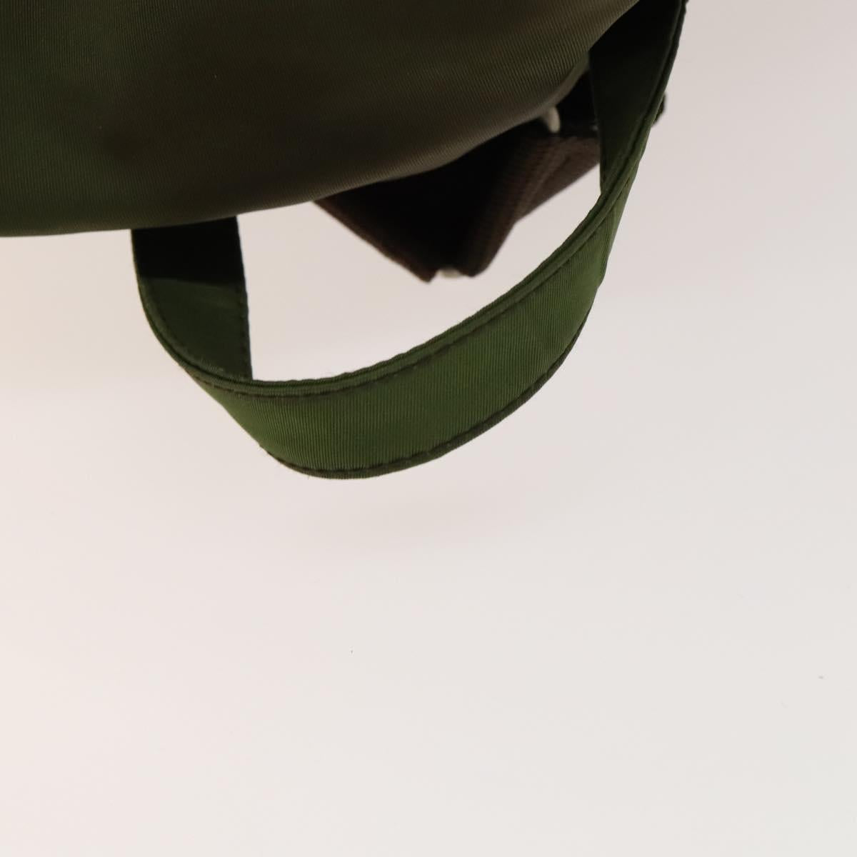 PRADA Backpack Nylon Khaki Silver Auth 140624