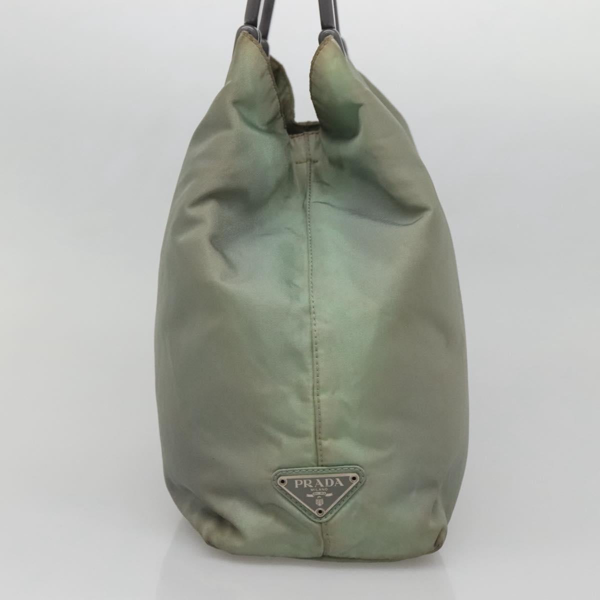 PRADA Hand Bag Nylon Khaki Auth 140626