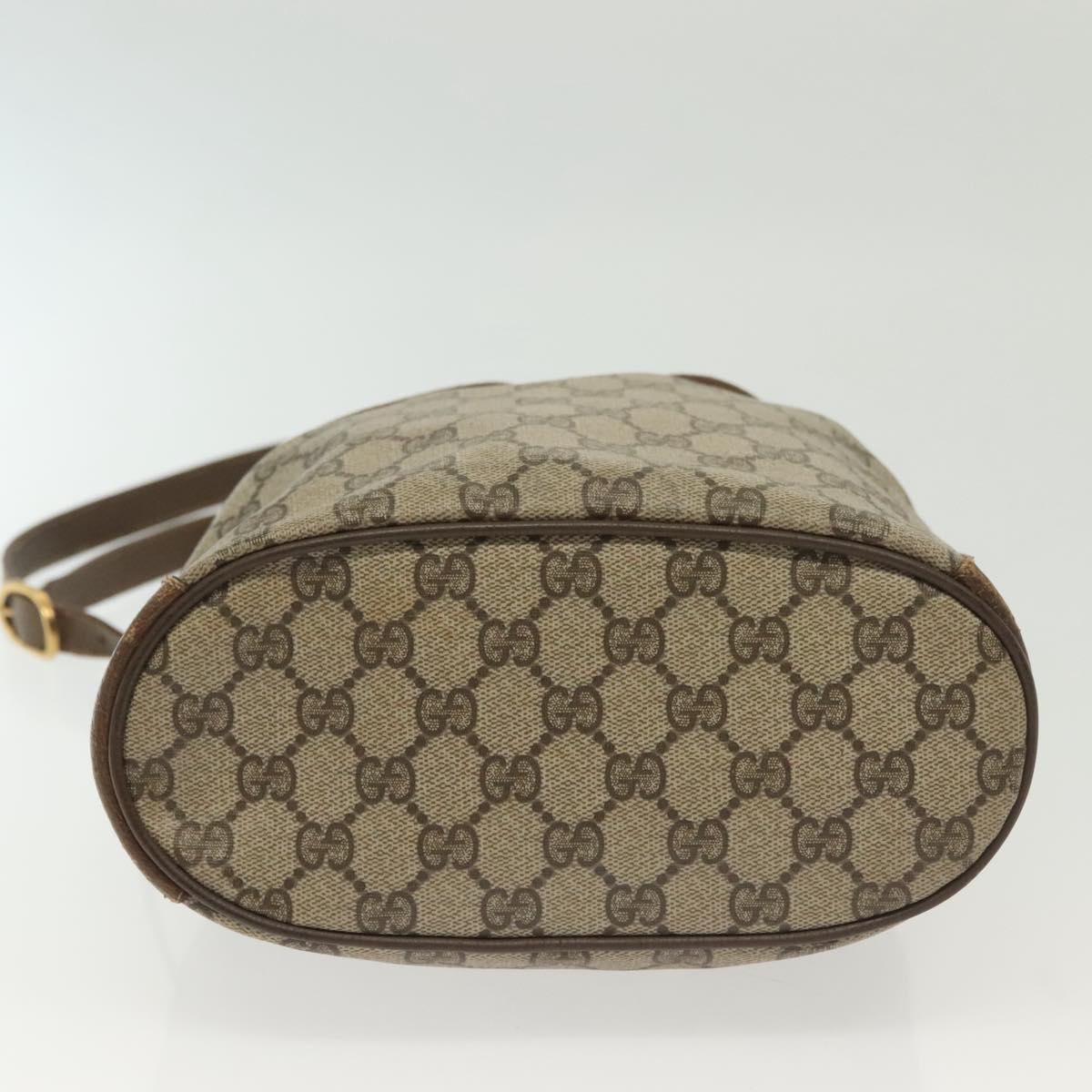 GUCCI GG Supreme Web Sherry Line Bag PVC Beige Gold 72 02 034 Auth 140637