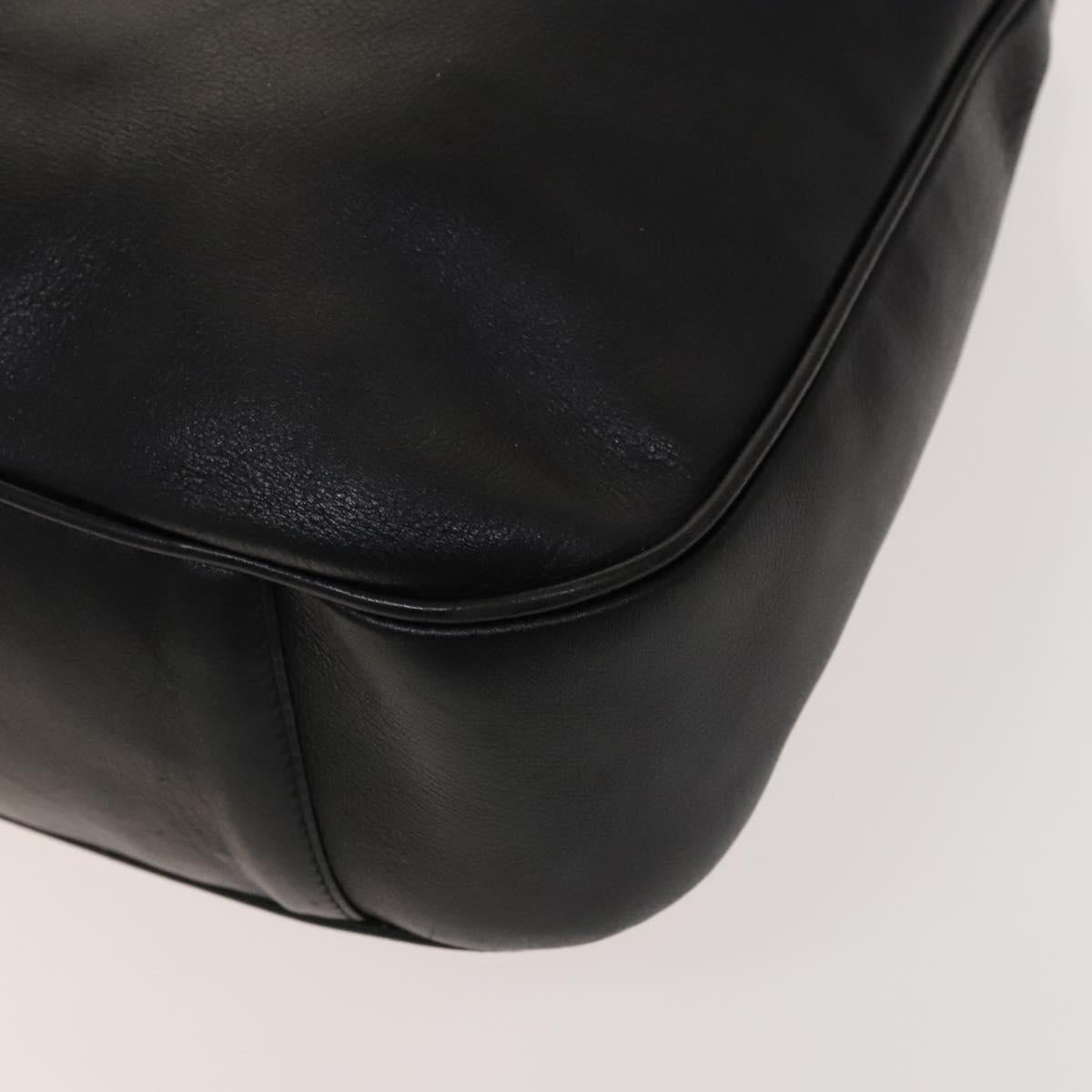 GUCCI Bamboo Hand Bag Leather 2way Black Gold 001 1781 1577 Auth 140641