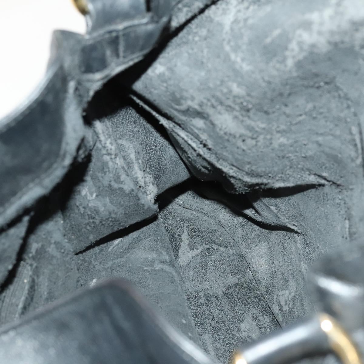 GUCCI Bamboo Hand Bag Leather 2way Black Gold 001 1781 1577 Auth 140641