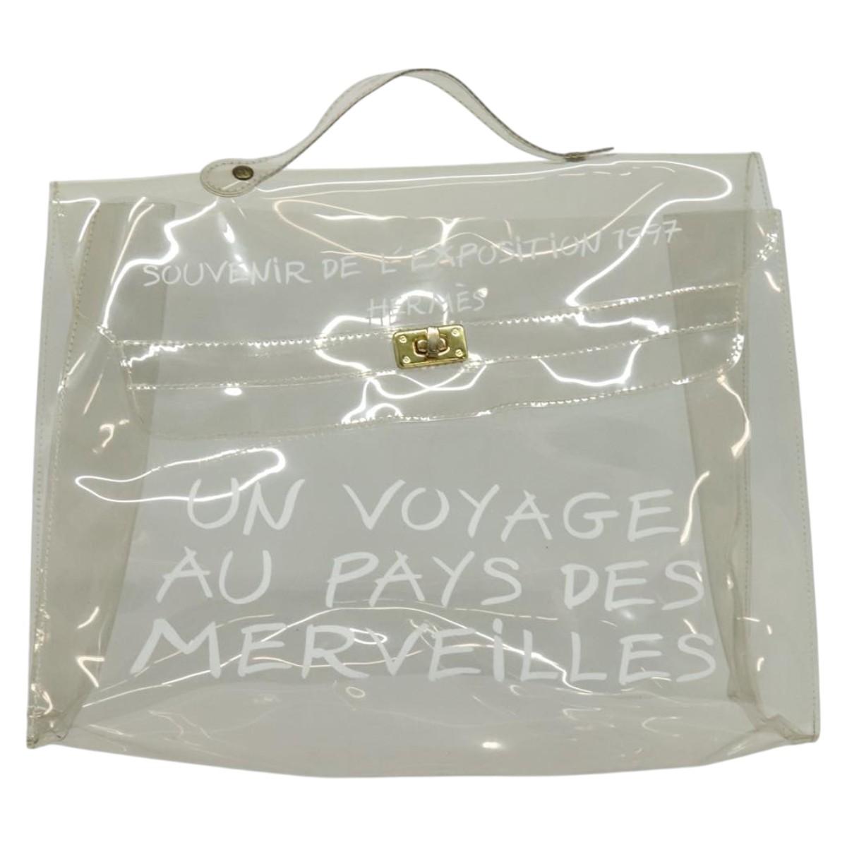 HERMES Kelly Hand Bag Vinyl Clear Auth 140647