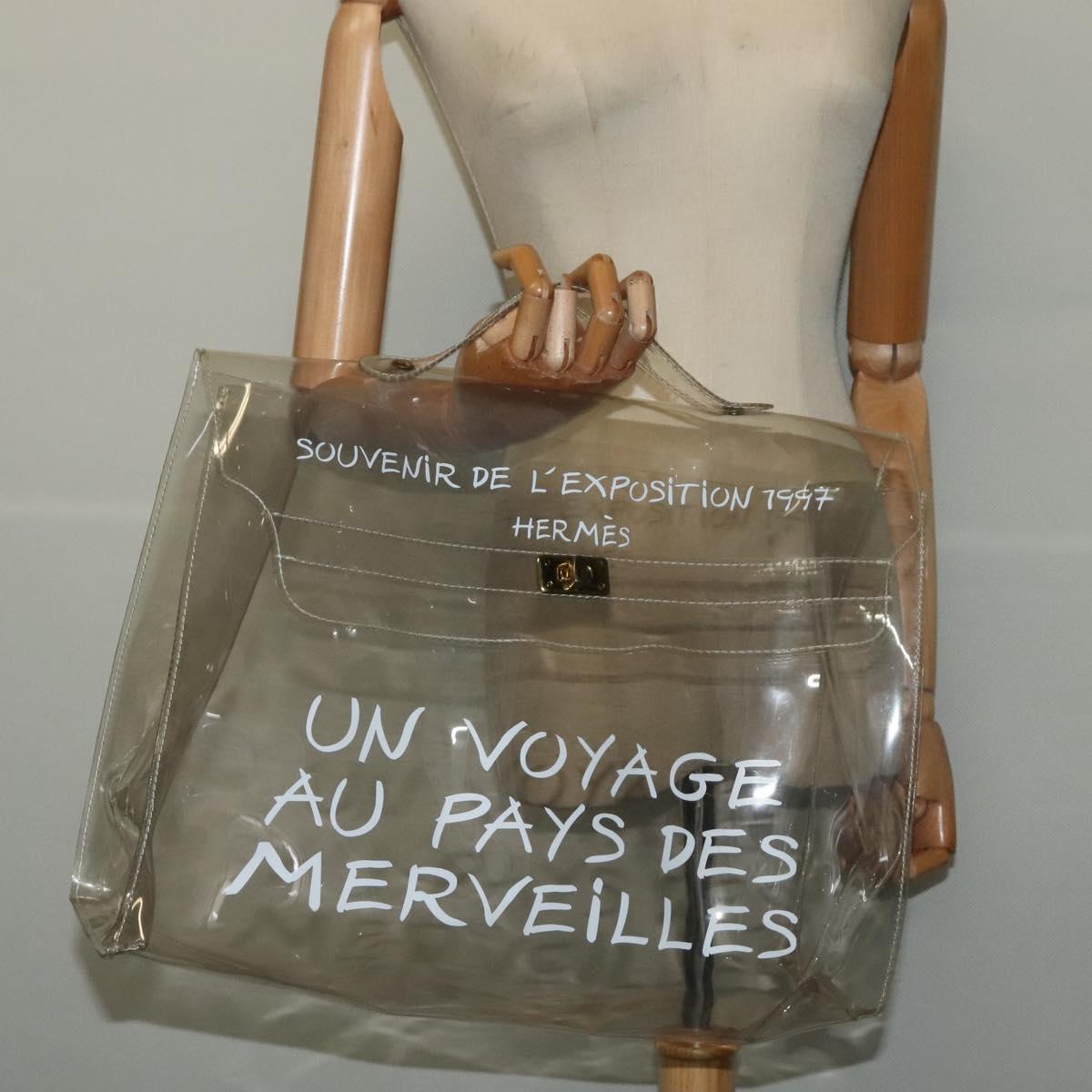 HERMES Kelly Hand Bag Vinyl Clear Auth 140647