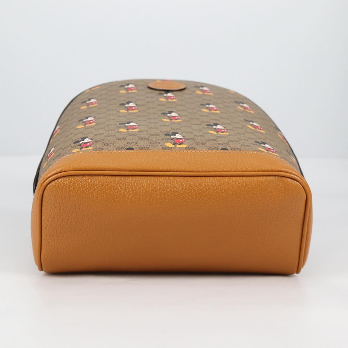 GUCCI GUCCIxDisney GG Supreme Backpack PVC Beige Gold 552884 Auth 140648SM