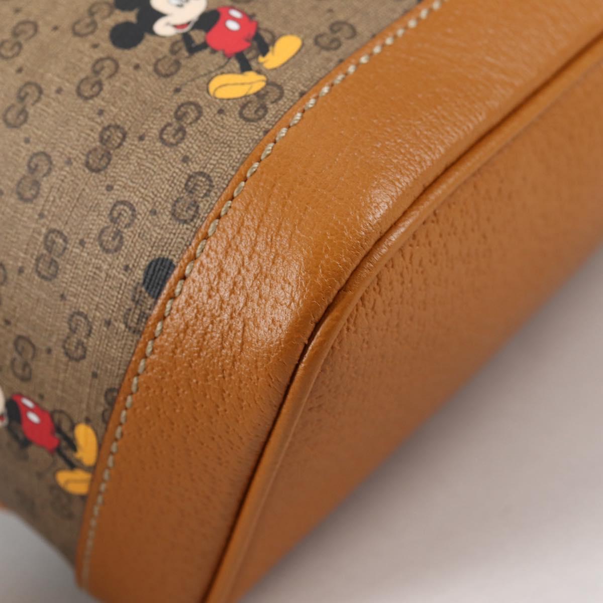 GUCCI GUCCIxDisney GG Supreme Backpack PVC Beige Gold 552884 Auth 140648M