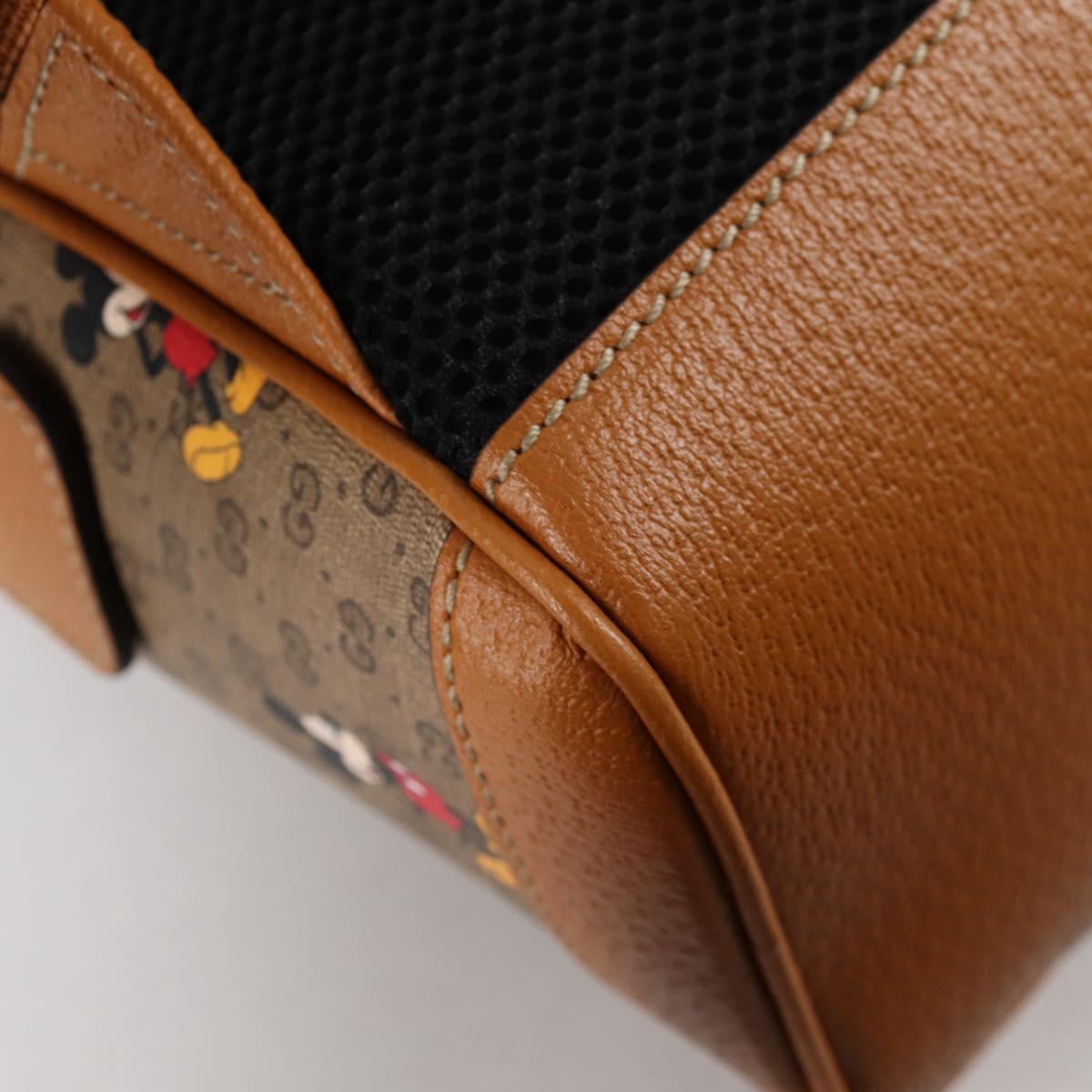 GUCCI GUCCIxDisney GG Supreme Backpack PVC Beige Gold 552884 Auth 140648SM