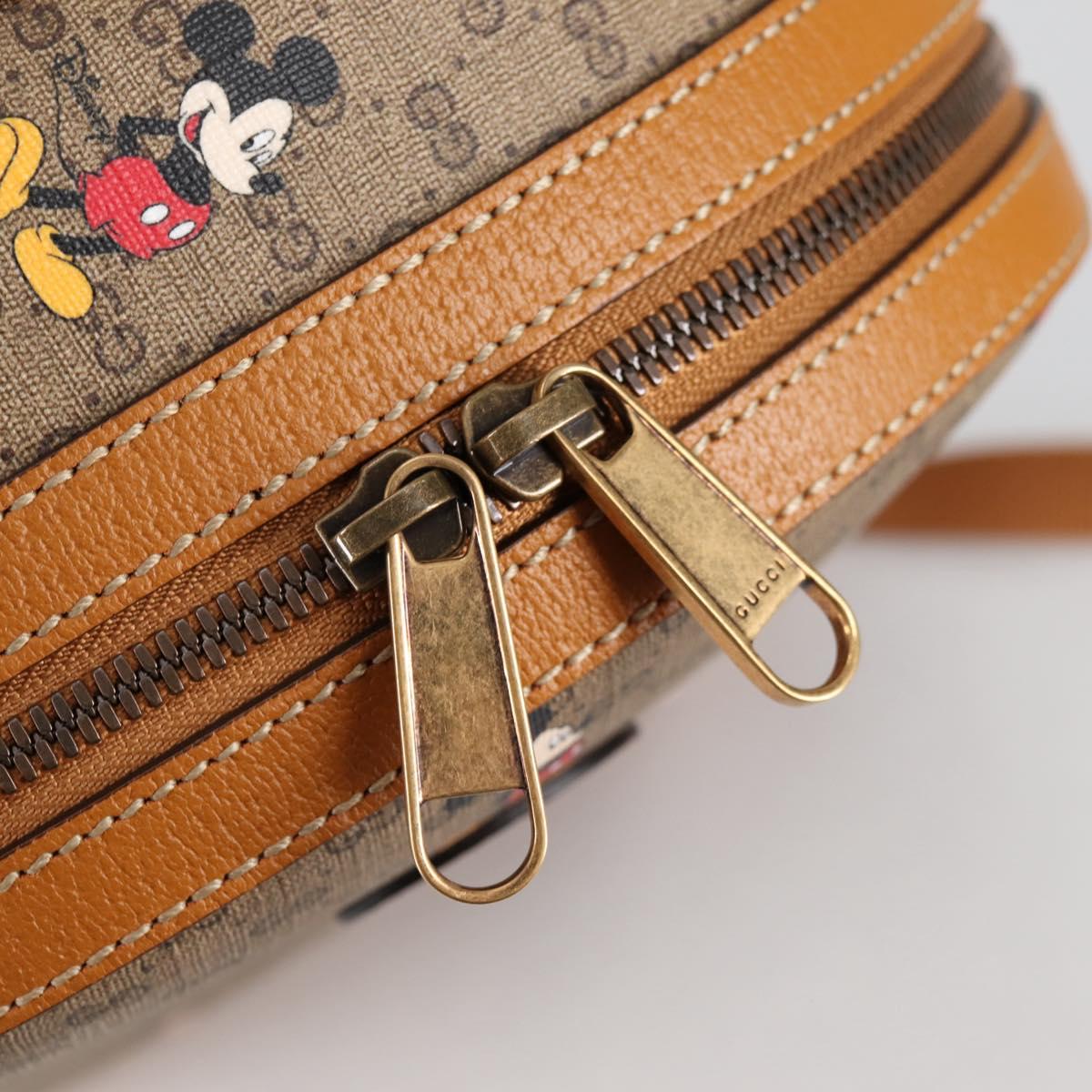 GUCCI GUCCIxDisney GG Supreme Backpack PVC Beige Gold 552884 Auth 140648SM