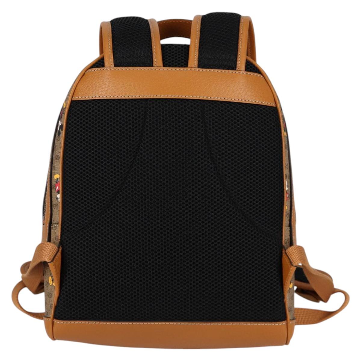 GUCCI GUCCIxDisney GG Supreme Backpack PVC Beige Gold 552884 Auth 140648M