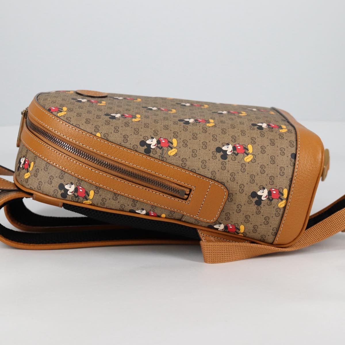 GUCCI GUCCIxDisney GG Supreme Backpack PVC Beige Gold 552884 Auth 140648SM