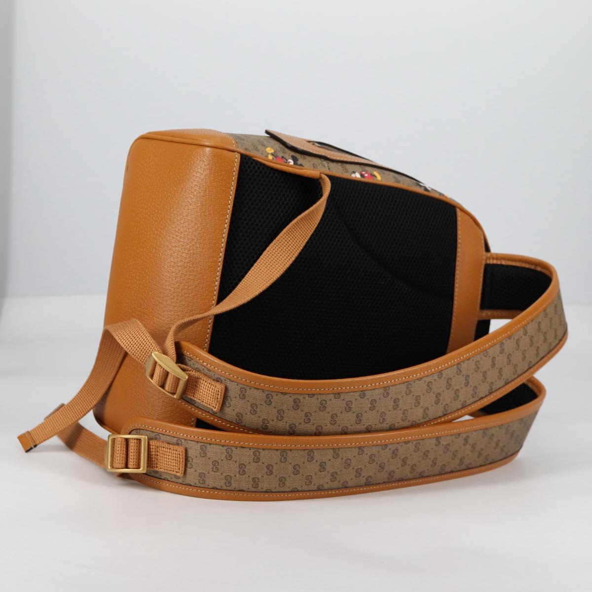 GUCCI GUCCIxDisney GG Supreme Backpack PVC Beige Gold 552884 Auth 140648M