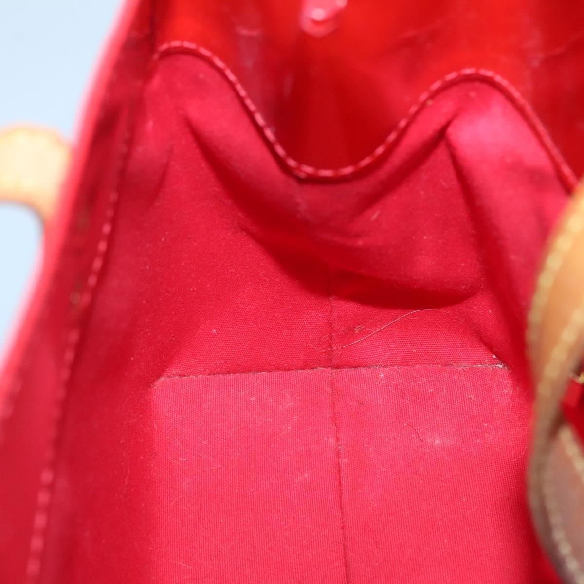 LOUIS VUITTON Monogram Vernis Reade PM Hand Bag Red Rouge M91088 LV Auth 140650
