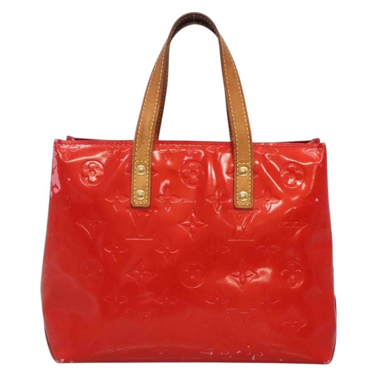LOUIS VUITTON Monogram Vernis Reade PM Hand Bag Red Rouge M91088 LV Auth 140650