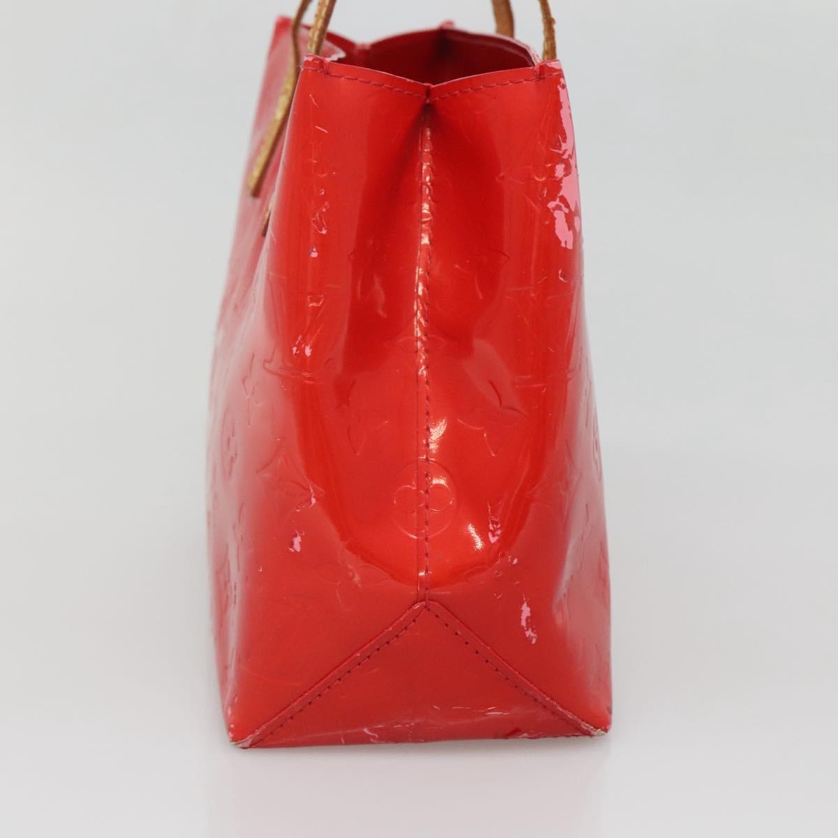 LOUIS VUITTON Monogram Vernis Reade PM Hand Bag Red Rouge M91088 LV Auth 140650