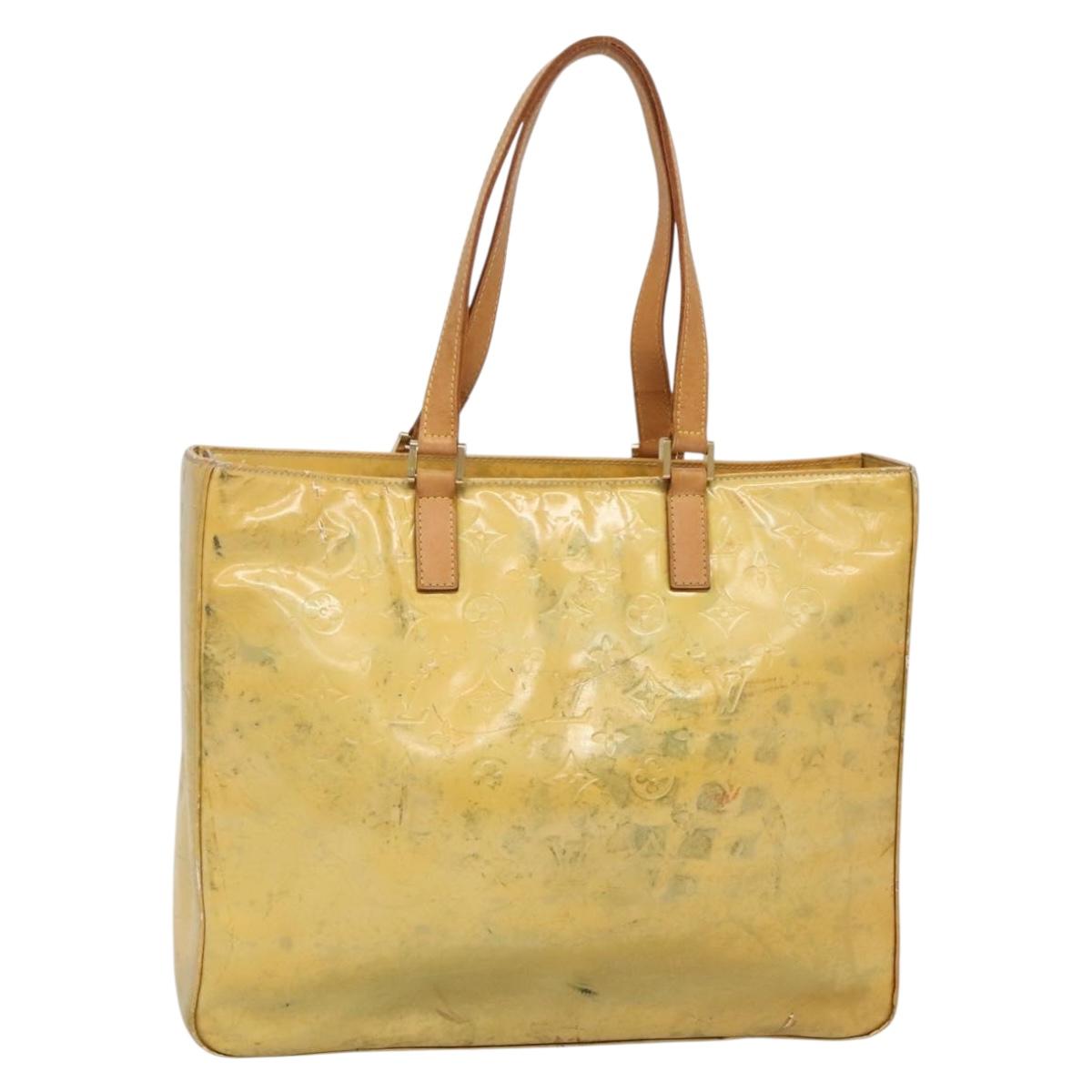 LOUIS VUITTON Monogram Vernis Columbus Tote Bag Gris M91028 LV Auth 140651