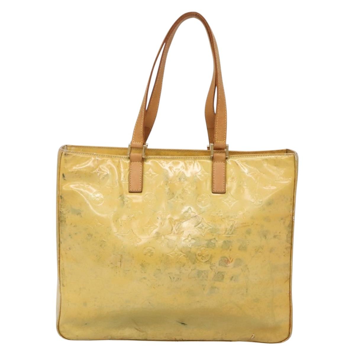 LOUIS VUITTON Monogram Vernis Columbus Tote Bag Gris M91028 LV Auth 140651