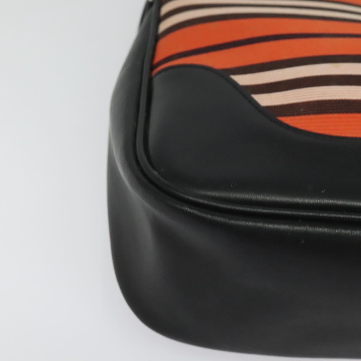 BURBERRY Blue Label Shoulder Bag Canvas Orange Silver Auth 140671