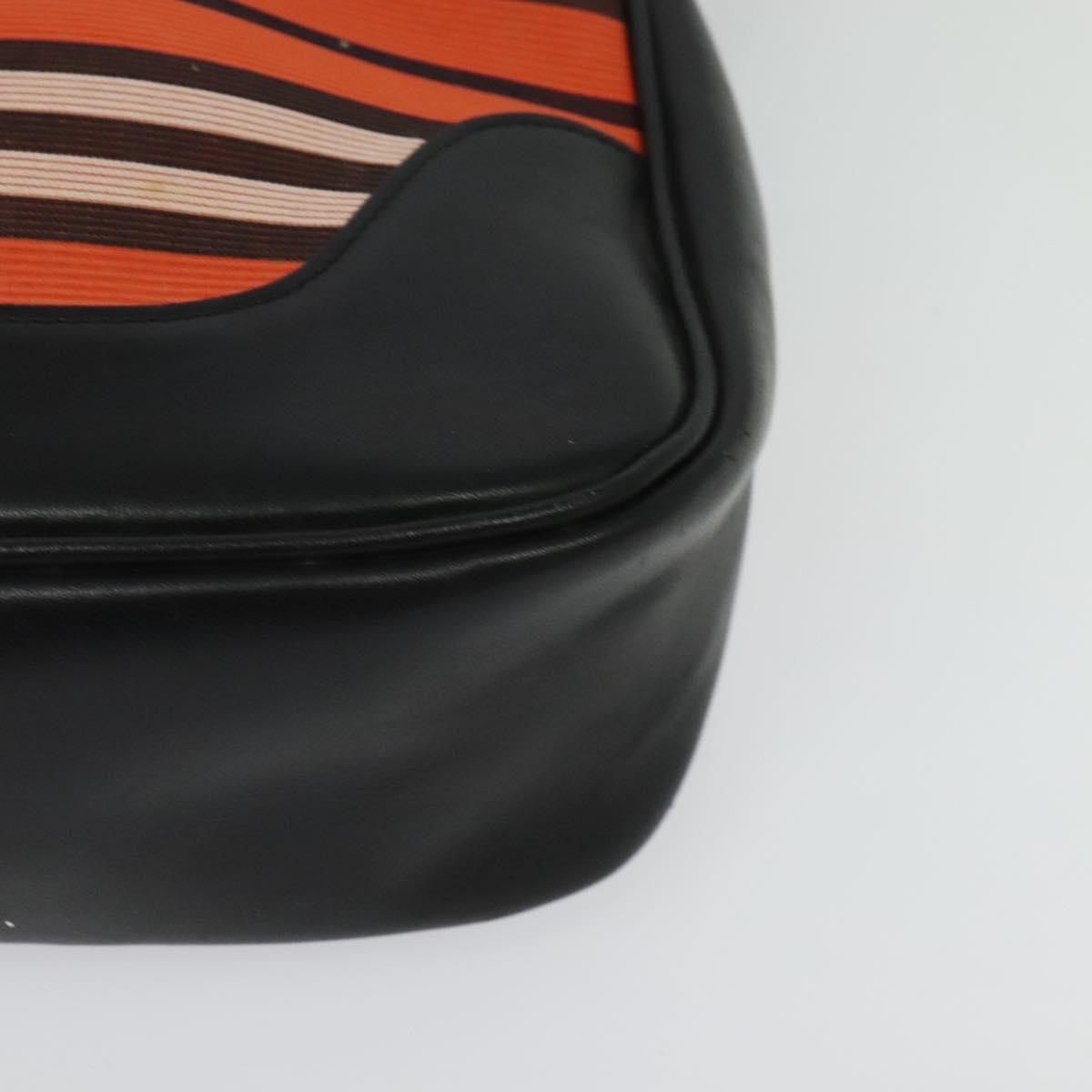 BURBERRY Blue Label Shoulder Bag Canvas Orange Silver Auth 140671