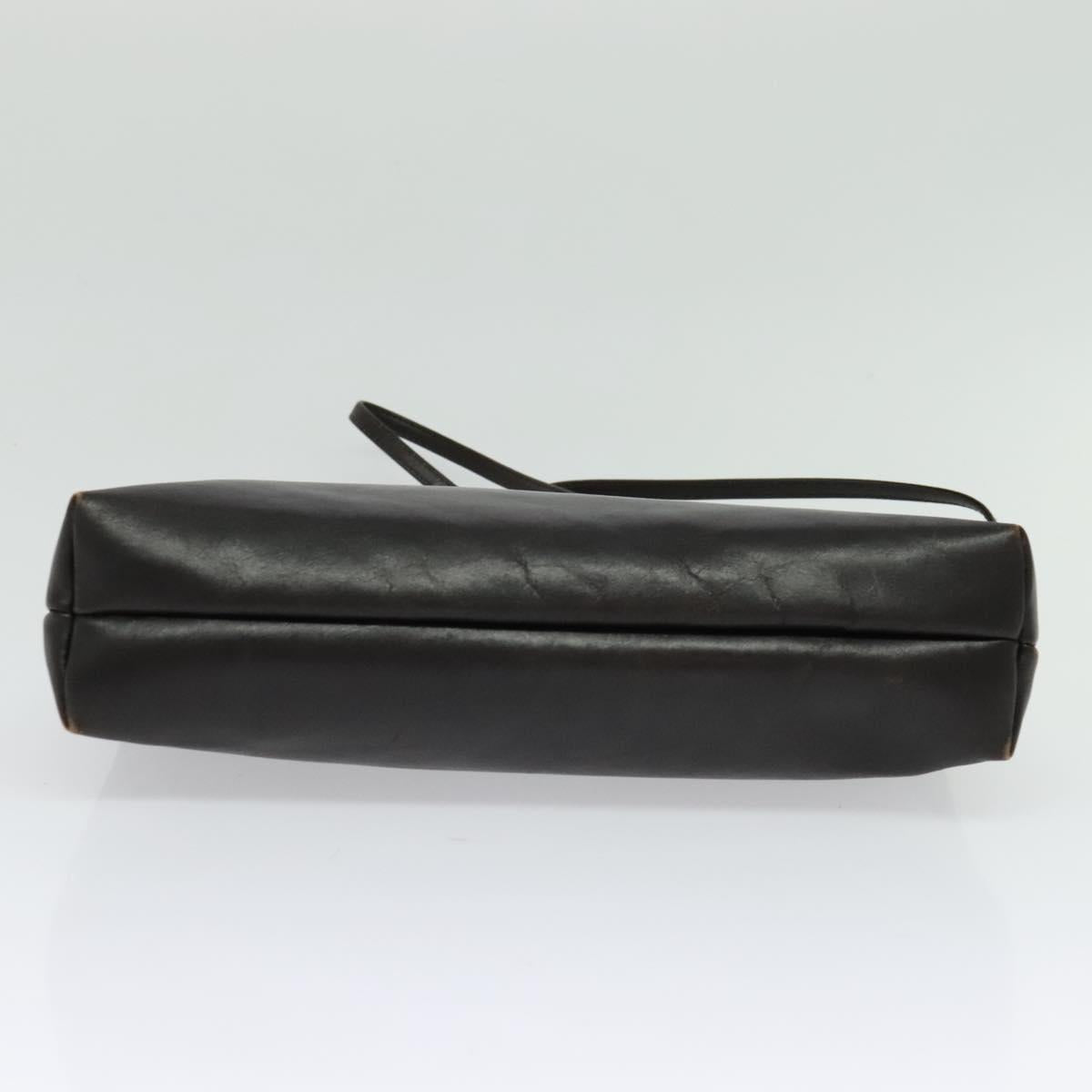 Salvatore Ferragamo Vala Shoulder Bag Leather Brown Gold Auth 140673