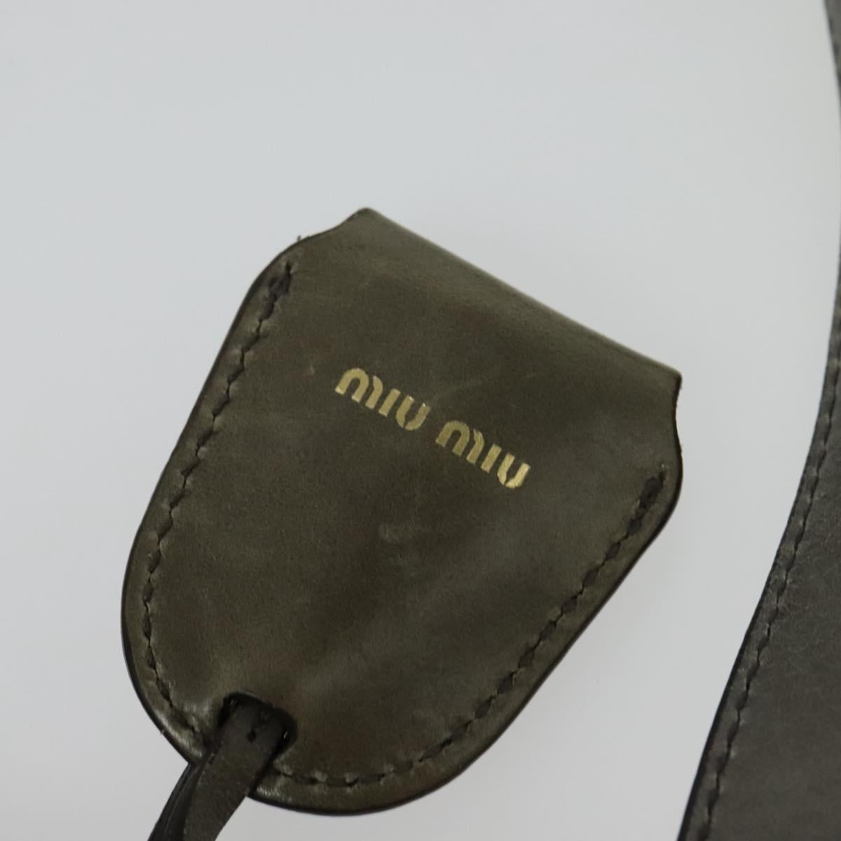 Miu Miu Matelasse Shoulder Bag Leather 2way Gray Gold Auth 140677
