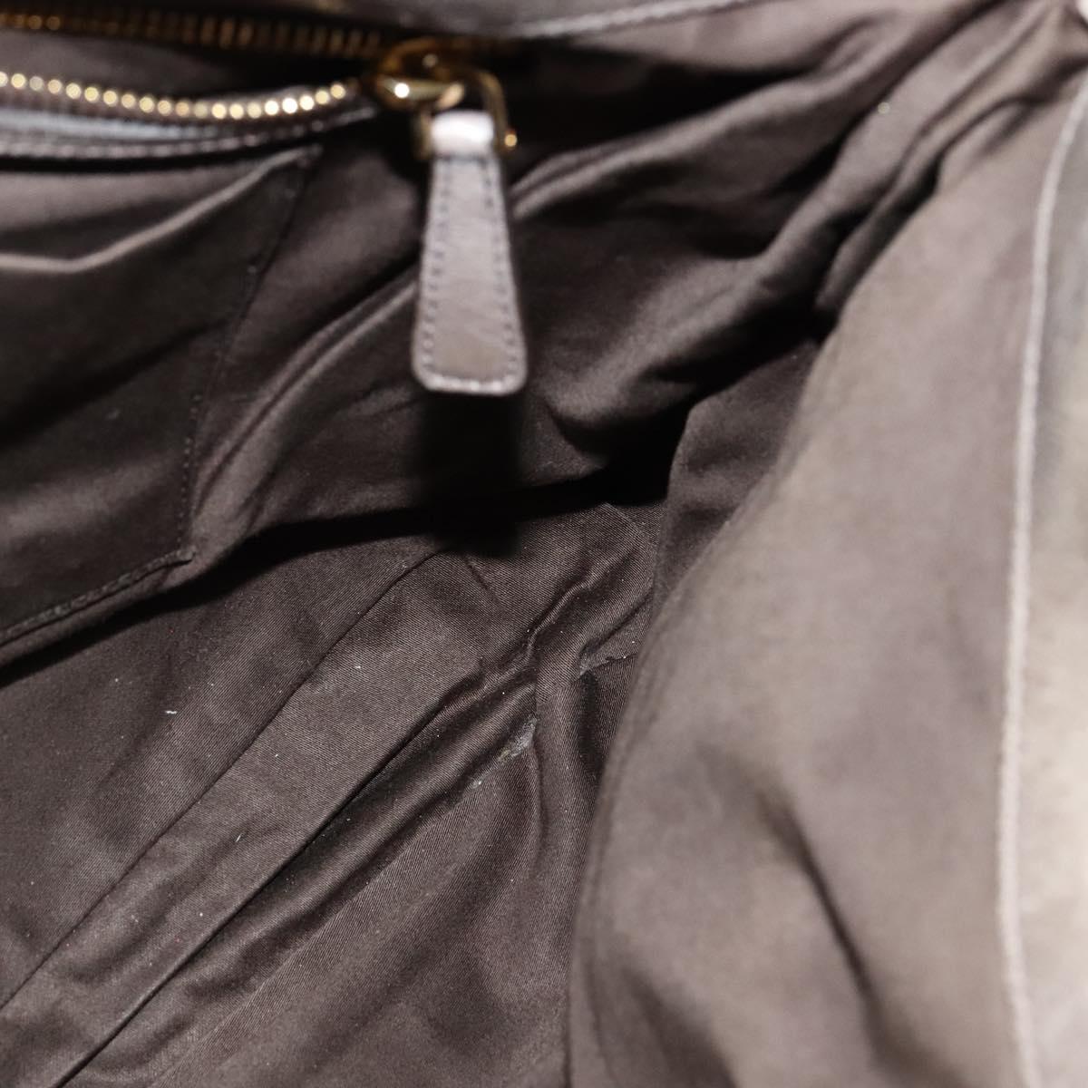 Miu Miu Matelasse Shoulder Bag Leather 2way Gray Gold Auth 140677