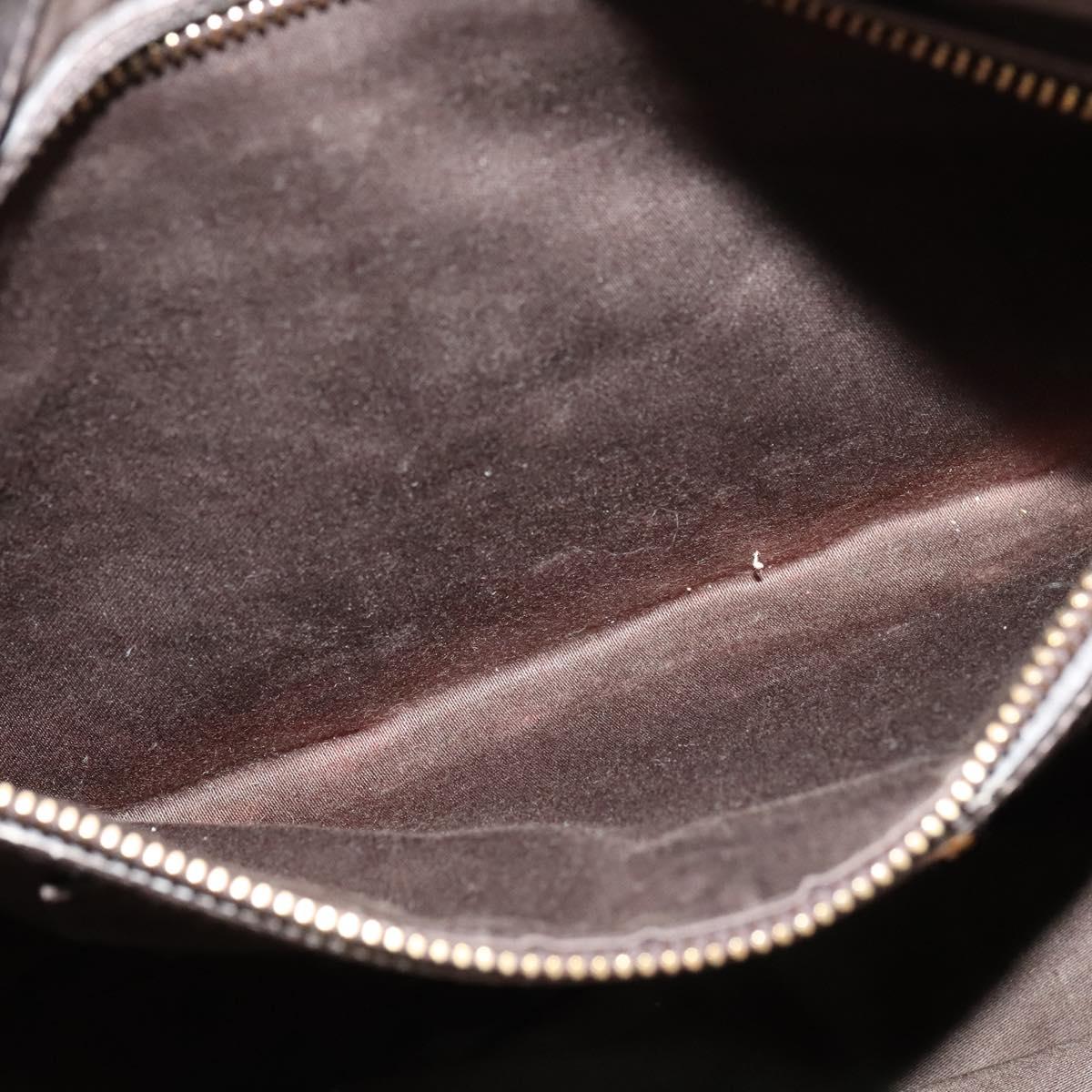Miu Miu Matelasse Shoulder Bag Leather 2way Gray Gold Auth 140677