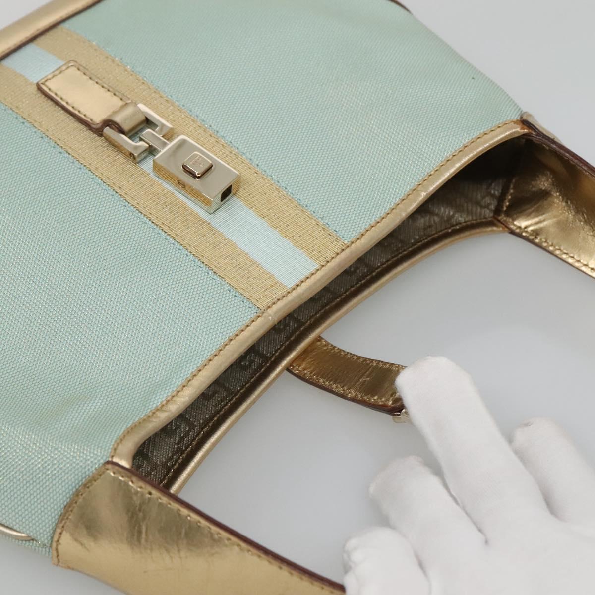 GUCCI Jackie Shoulder Bag Canvas Green Gold 001 3735 Auth 140678