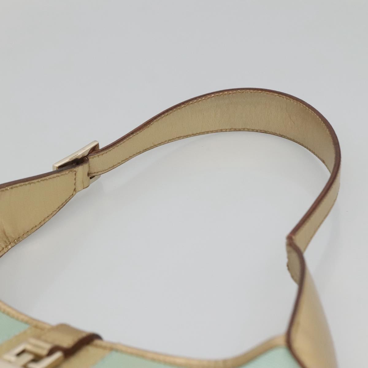 GUCCI Jackie Shoulder Bag Canvas Green Gold 001 3735 Auth 140678