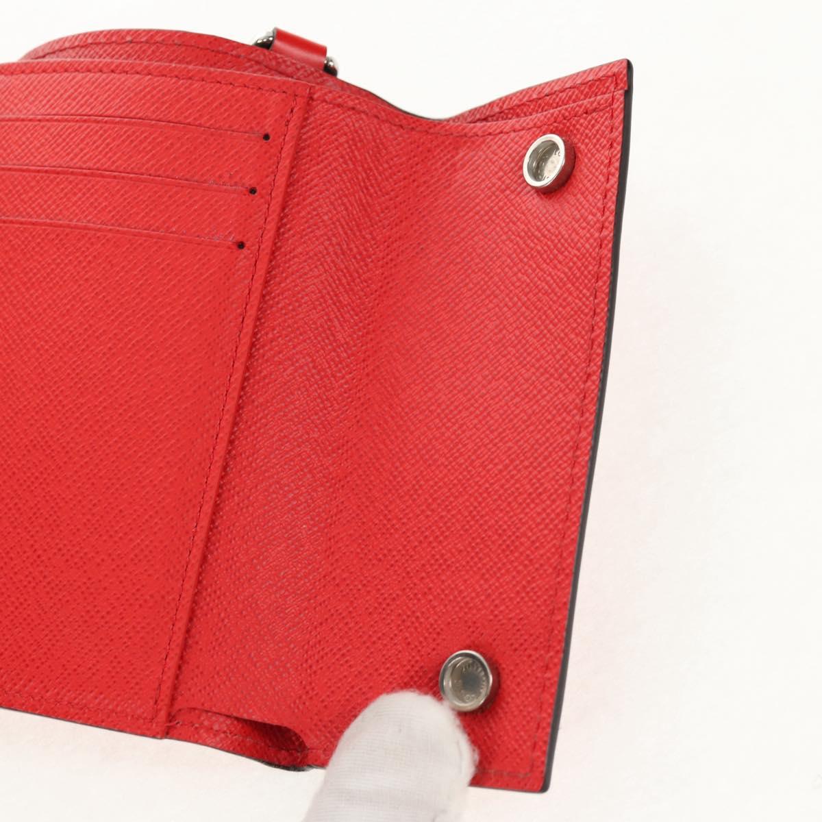 LOUIS VUITTON Epi LV × Supreme Chain Compact Wallet Red M67755 LV Auth 140687M