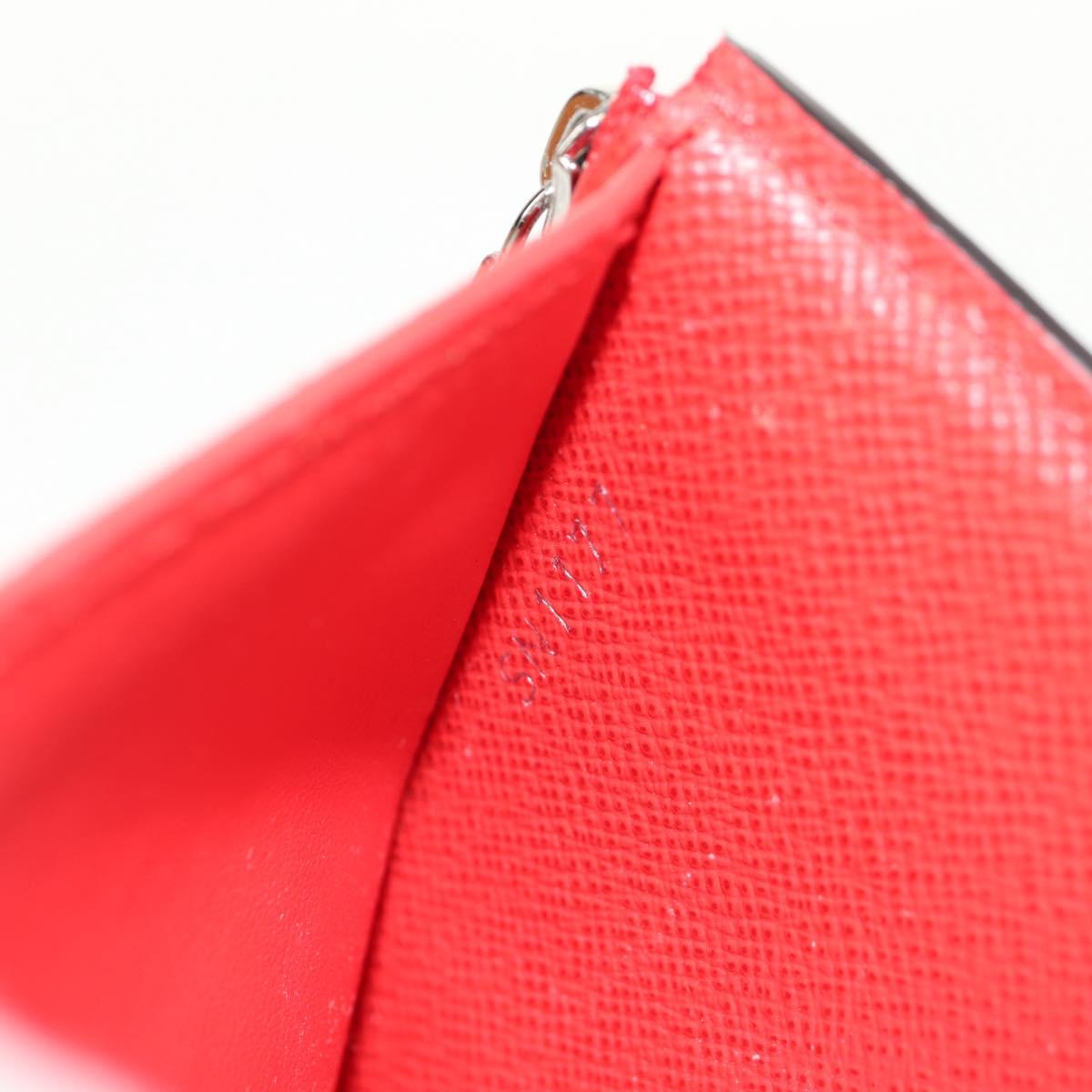 LOUIS VUITTON Epi LV × Supreme Chain Compact Wallet Red M67755 LV Auth 140687M