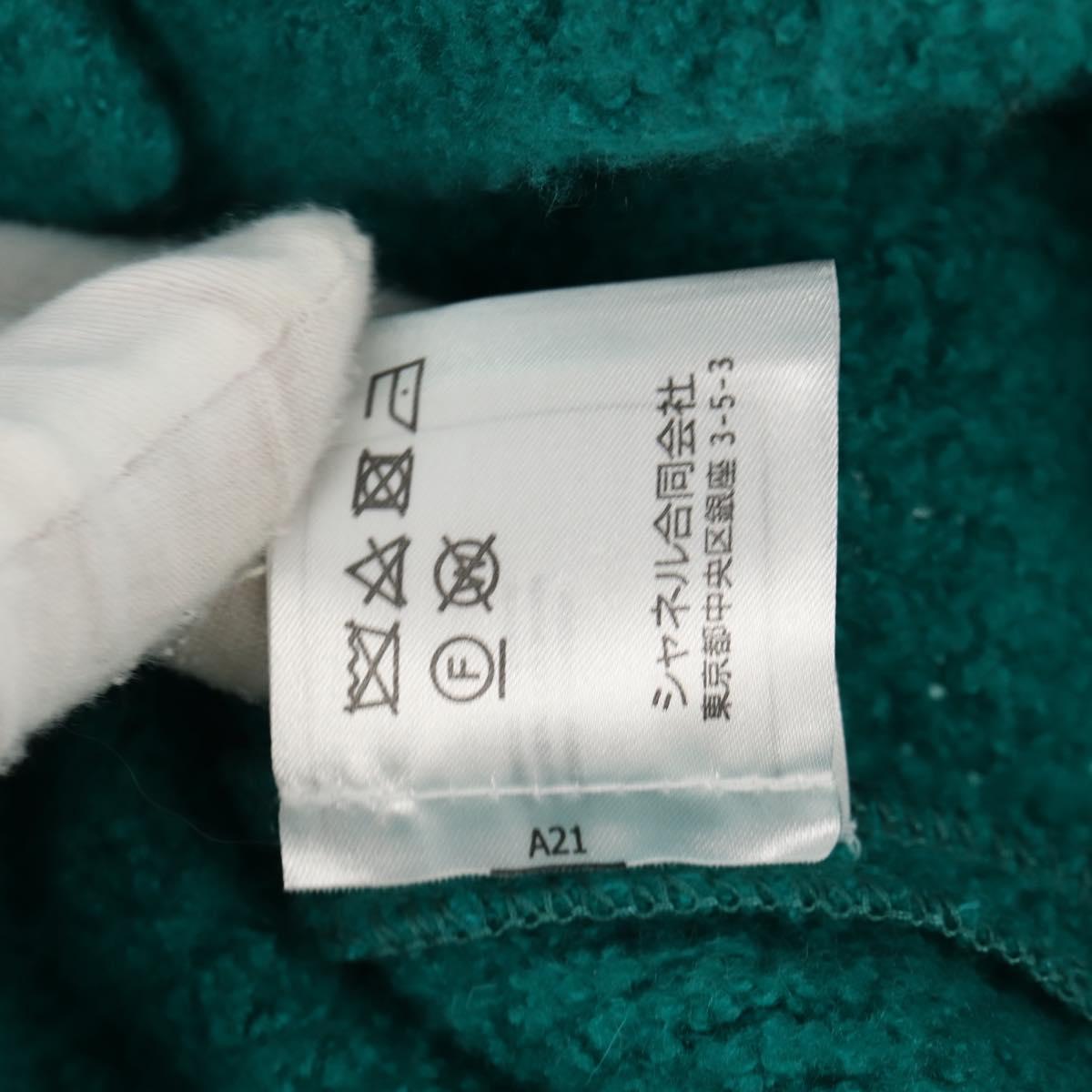 CHANEL Jacket Tweed Green Silver CC Auth 140691M