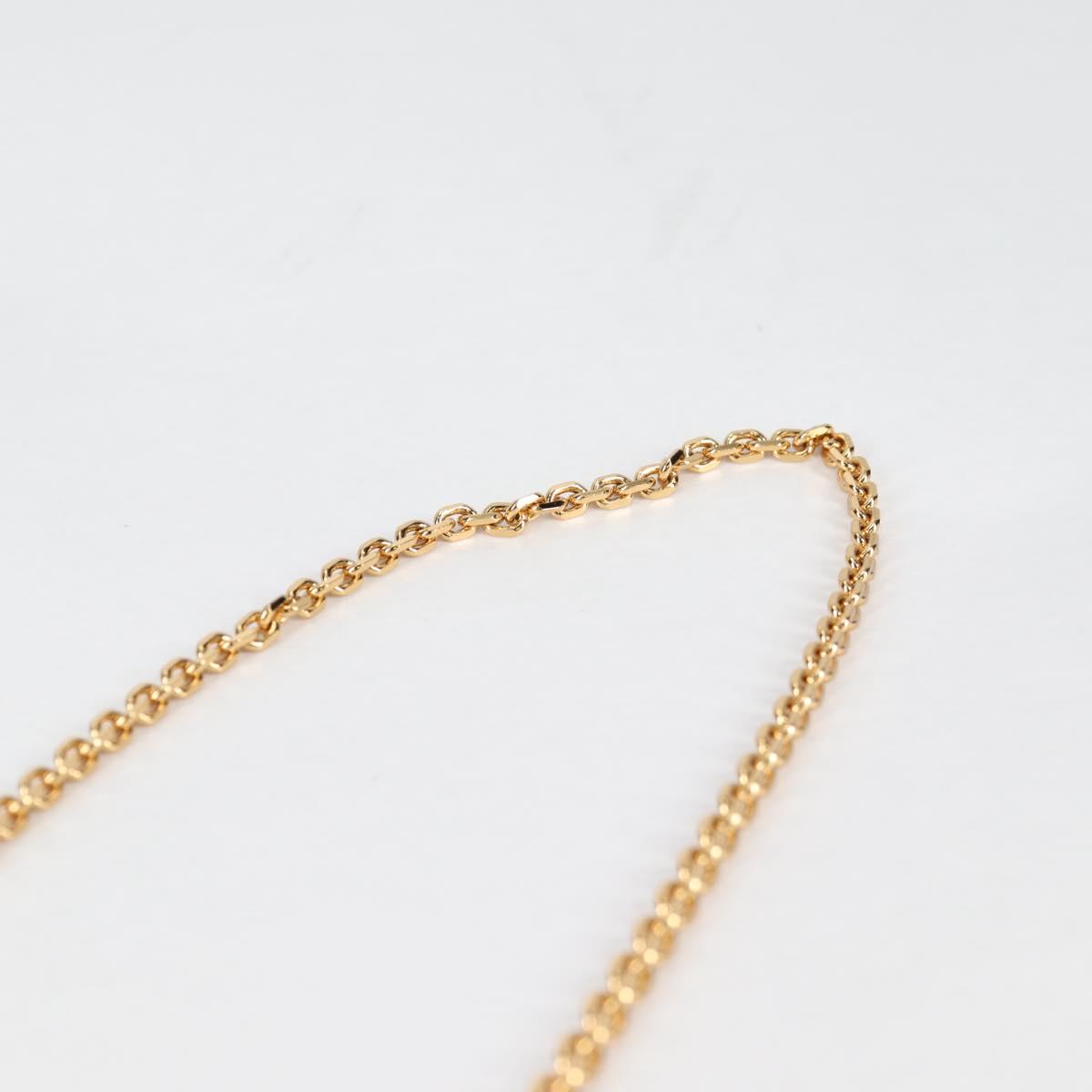 FENDI Chain Long Wallet Leather Black Gold Auth 140694M