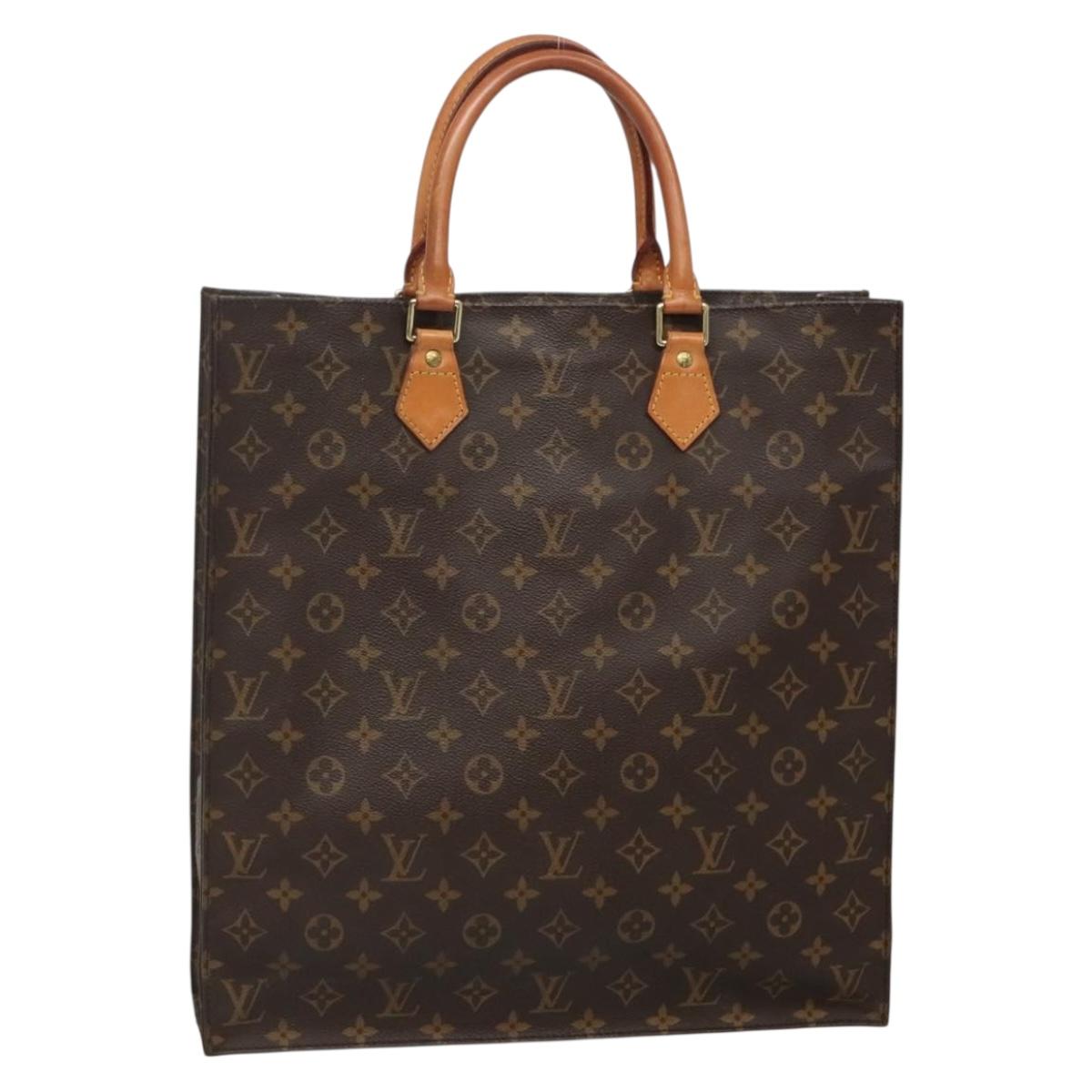 LOUIS VUITTON Monogram Sac Plat Hand Bag M51140 LV Auth 140700