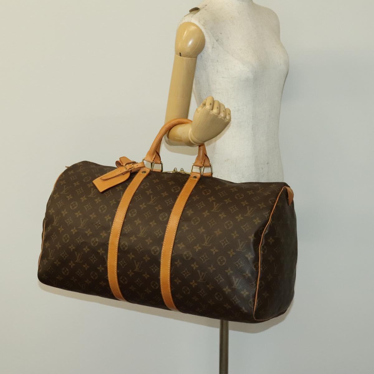 LOUIS VUITTON Monogram Keepall 55 Boston Bag M41424 LV Auth 140707