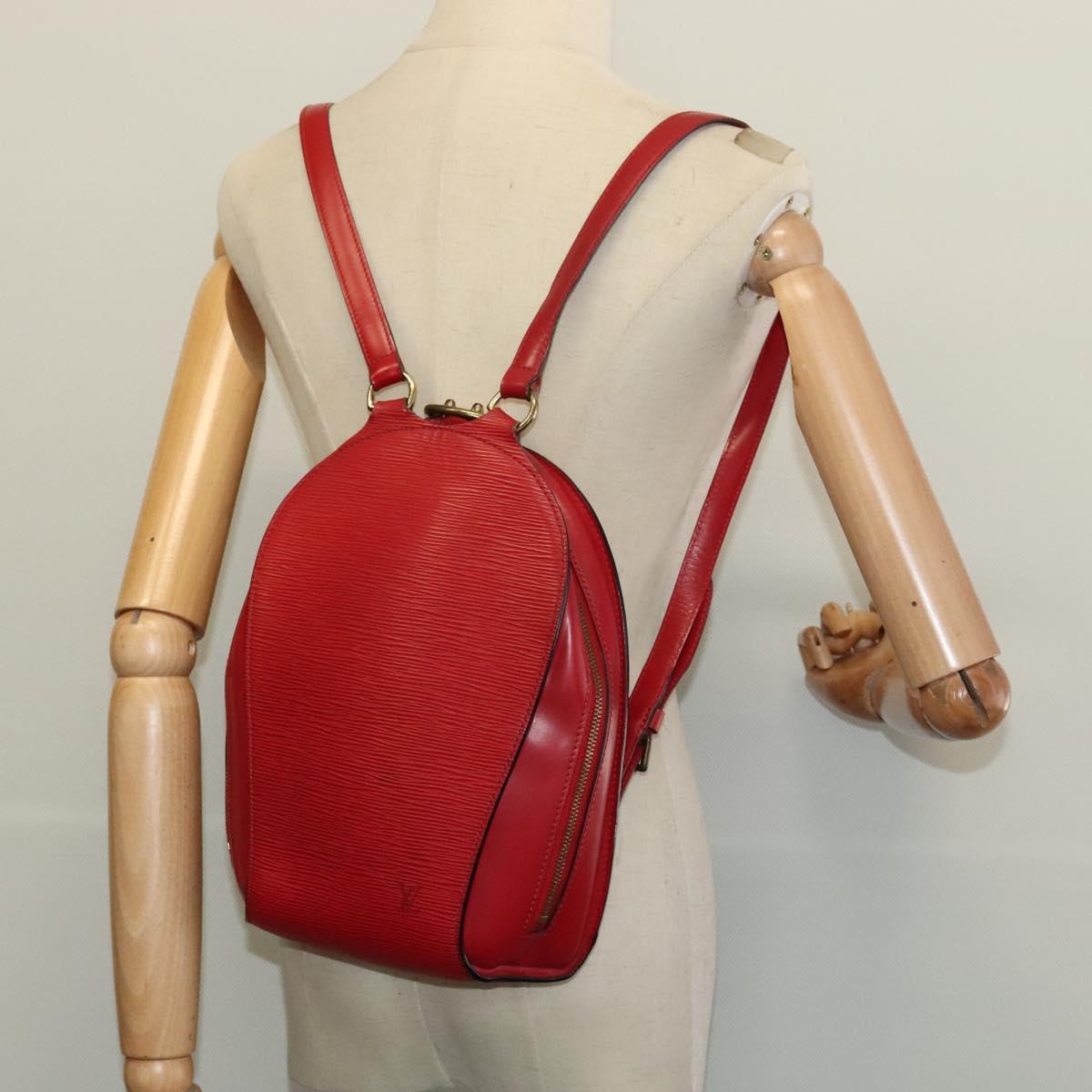 LOUIS VUITTON Epi Mabillon Backpack Castilian Red M52237 LV Auth 140708