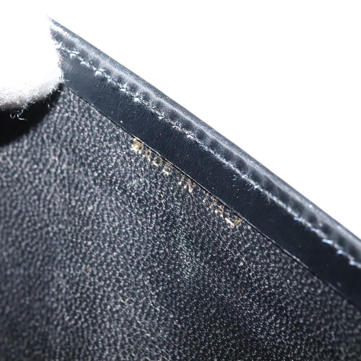 CELINE Shoulder Bag Leather Black Gold Auth 140718