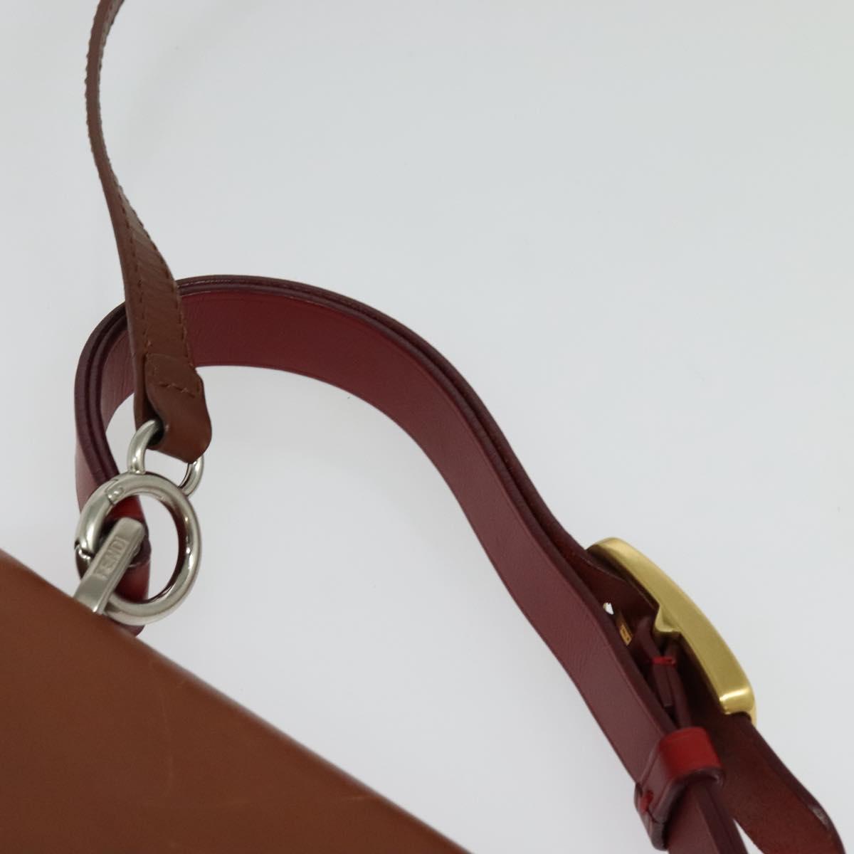 FENDI Pecan Canvas Hand Bag 2way Black Brown Auth 140723