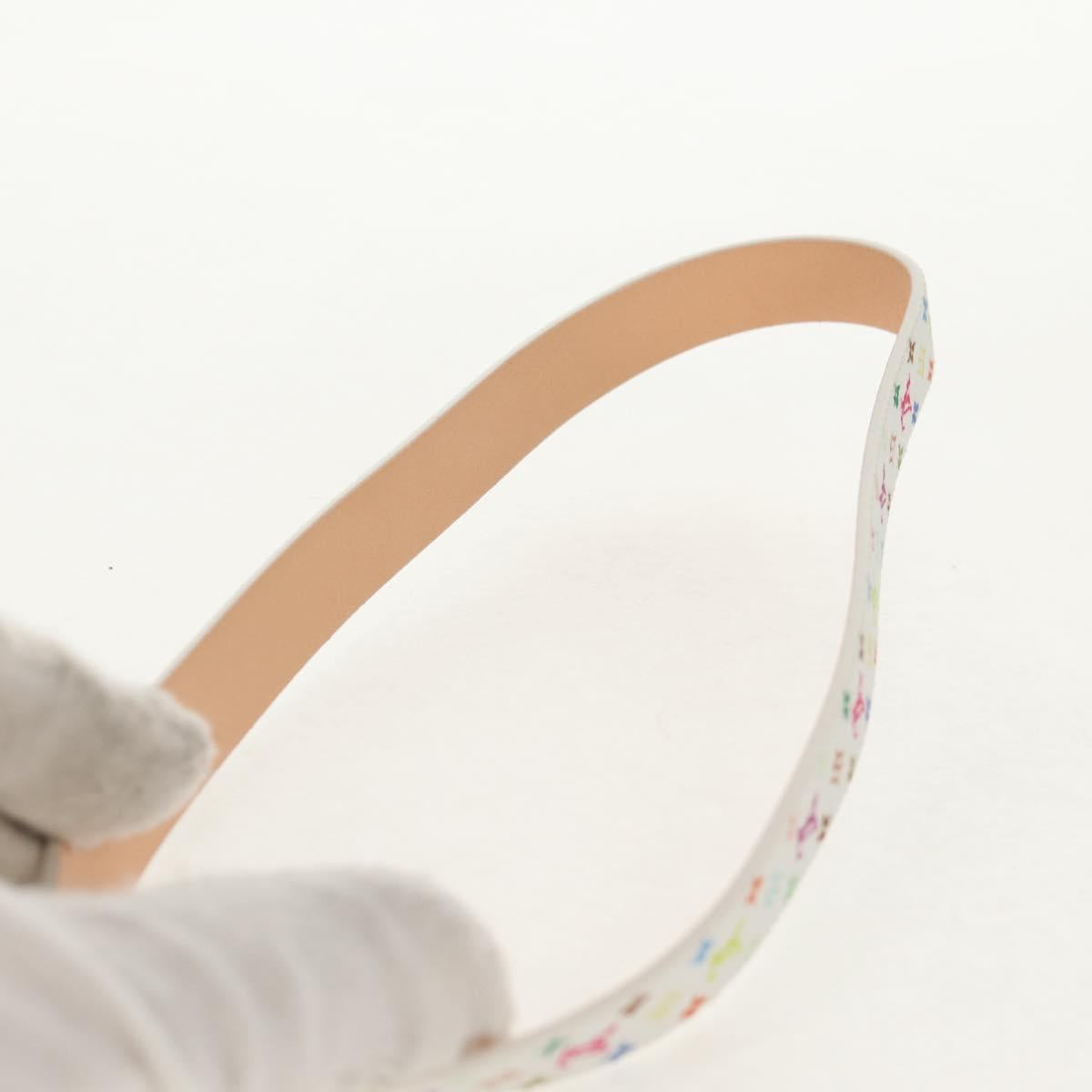 LOUIS VUITTON Multicolor Dragonne XL Key Ring White M02463 LV Auth 140727M