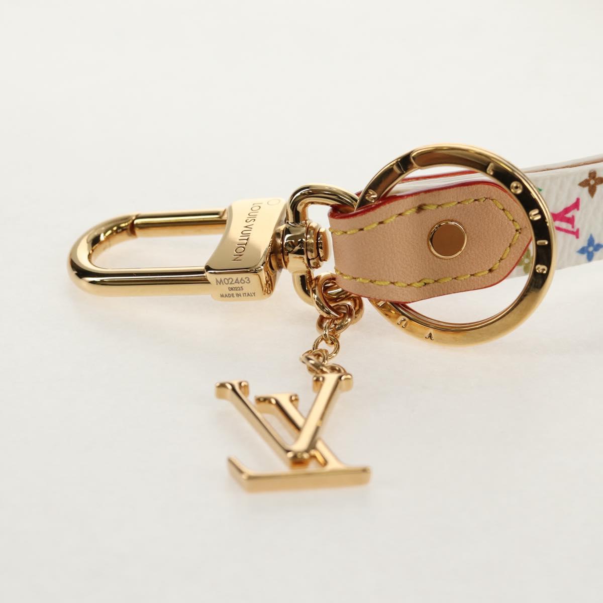 LOUIS VUITTON Multicolor Dragonne XL Key Ring White M02463 LV Auth 140727M
