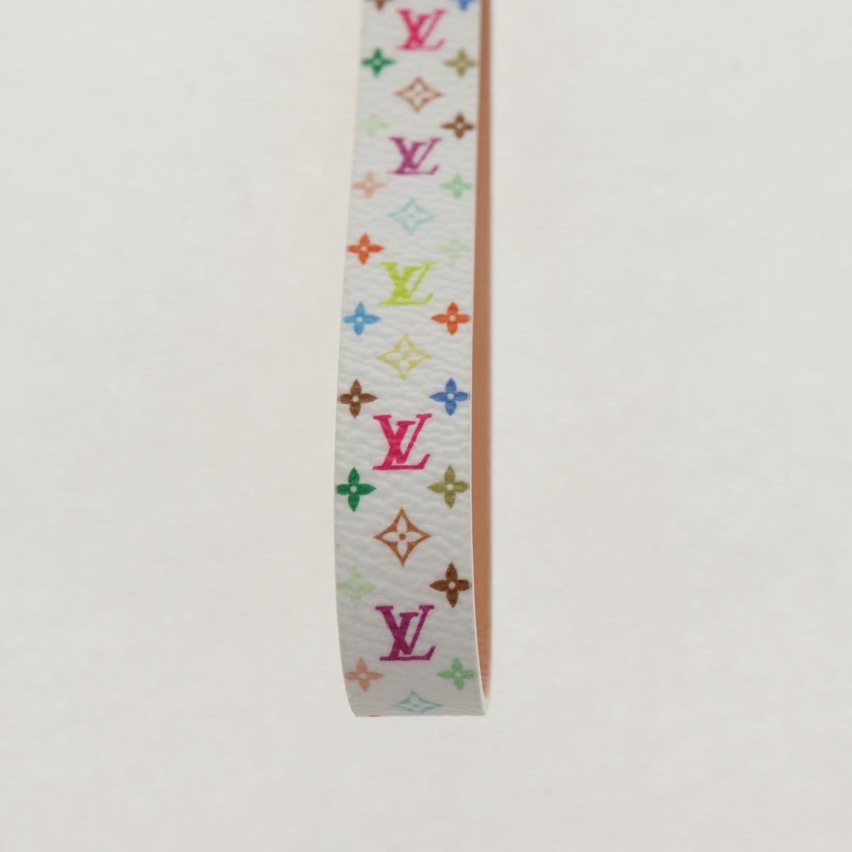 LOUIS VUITTON Multicolor Dragonne XL Key Ring White M02463 LV Auth 140727M