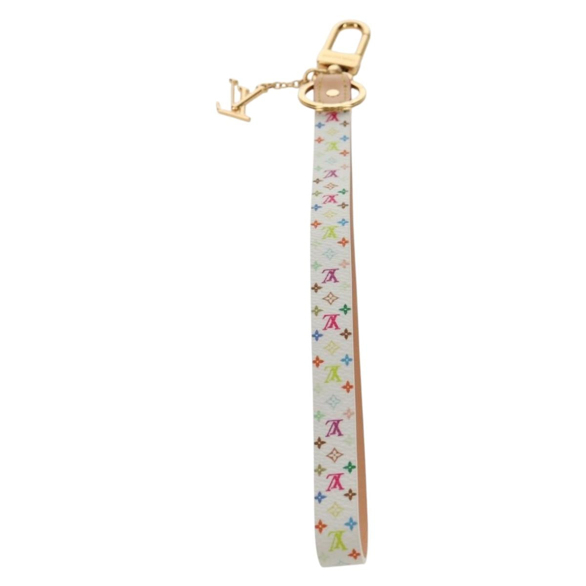 LOUIS VUITTON Multicolor Dragonne XL Key Ring White M02463 LV Auth 140727M