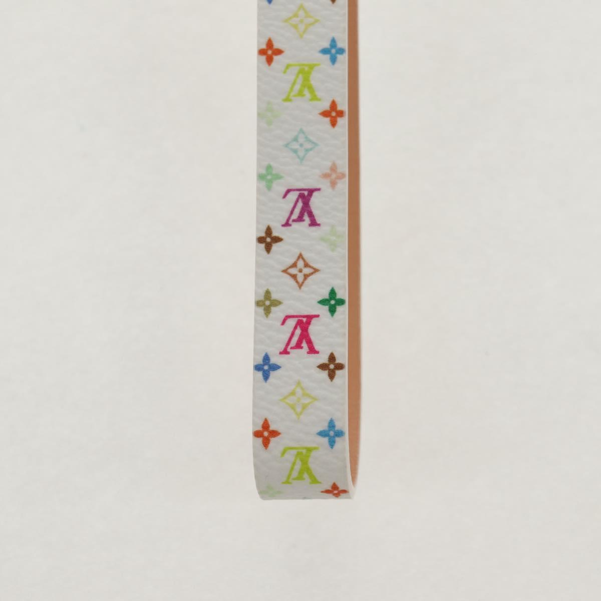 LOUIS VUITTON Multicolor Dragonne XL Key Ring White M02463 LV Auth 140727M