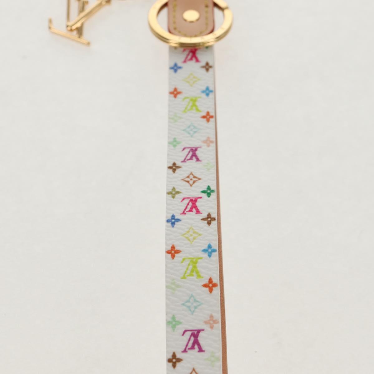 LOUIS VUITTON Multicolor Dragonne XL Key Ring White M02463 LV Auth 140727M