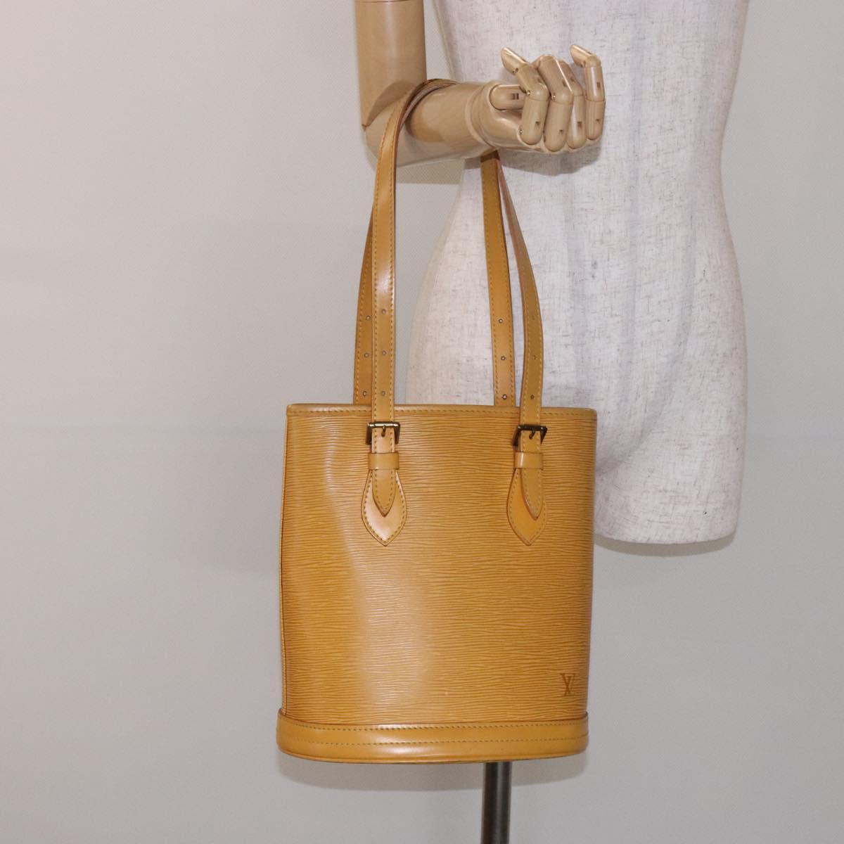 LOUIS VUITTON Epi Bucket PM Shoulder Bag SPO Yellow LV Auth 140747