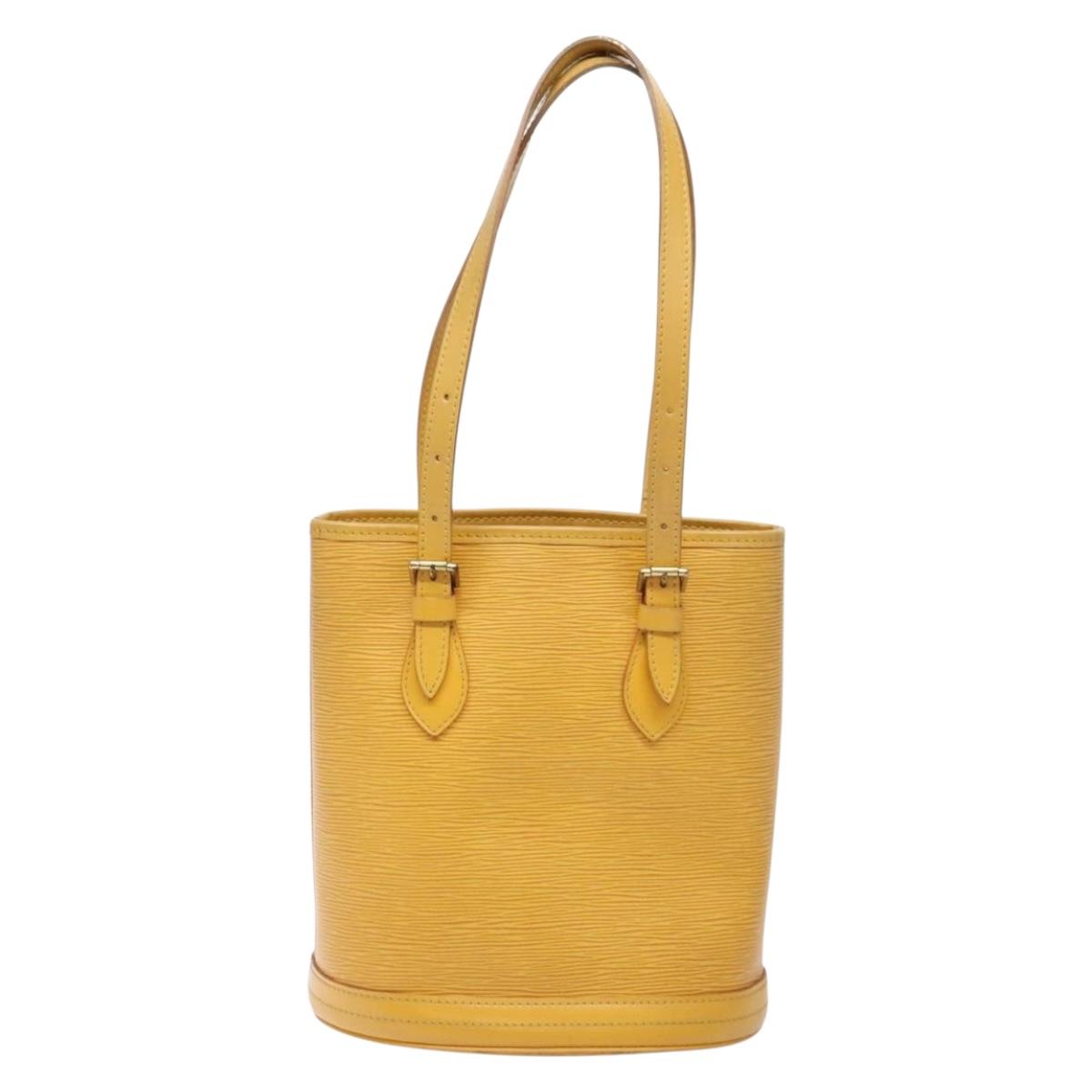 LOUIS VUITTON Epi Bucket PM Shoulder Bag SPO Yellow LV Auth 140747