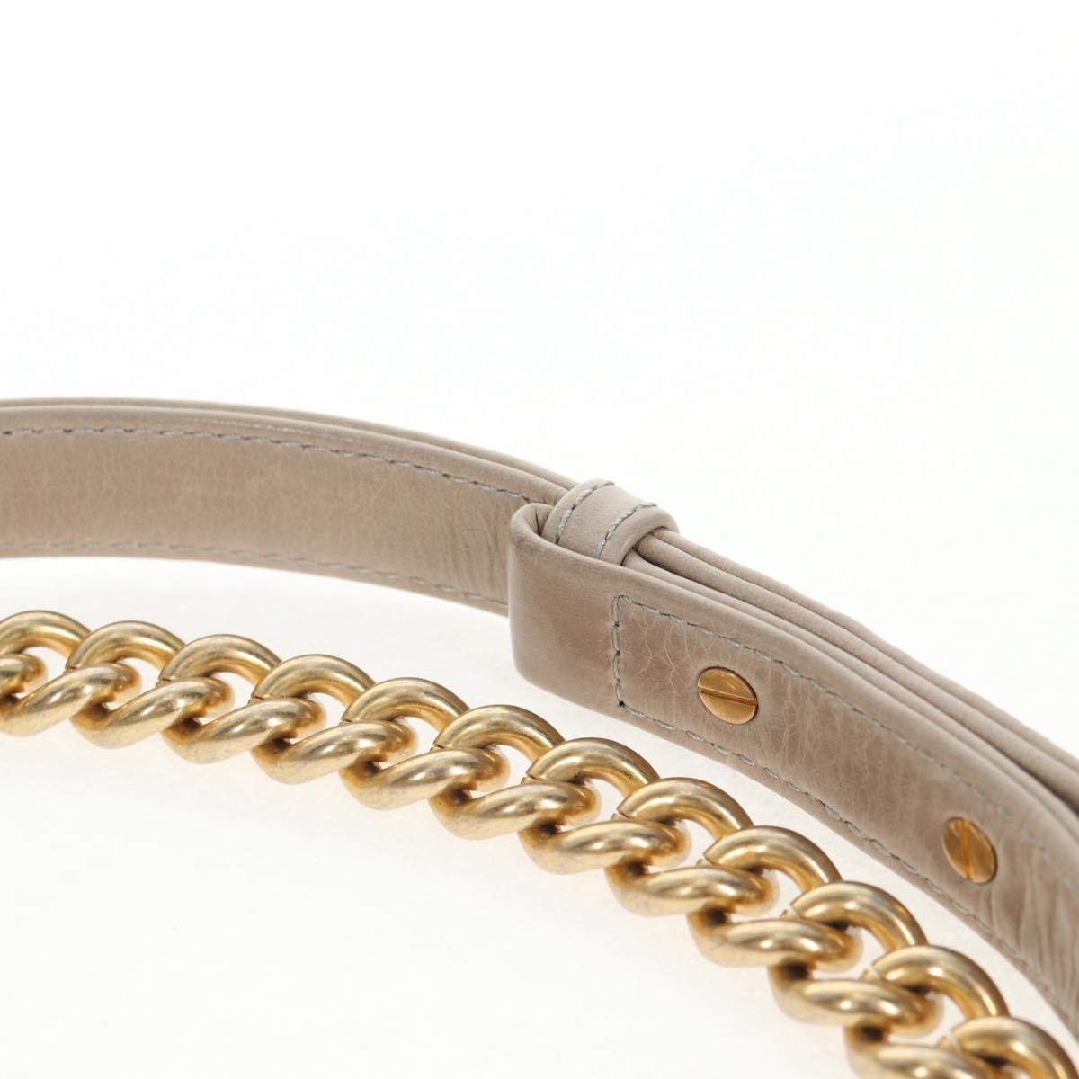 CHANEL Matelasse Chain Shoulder Bag tweed Beige Gold CC Auth 140752V