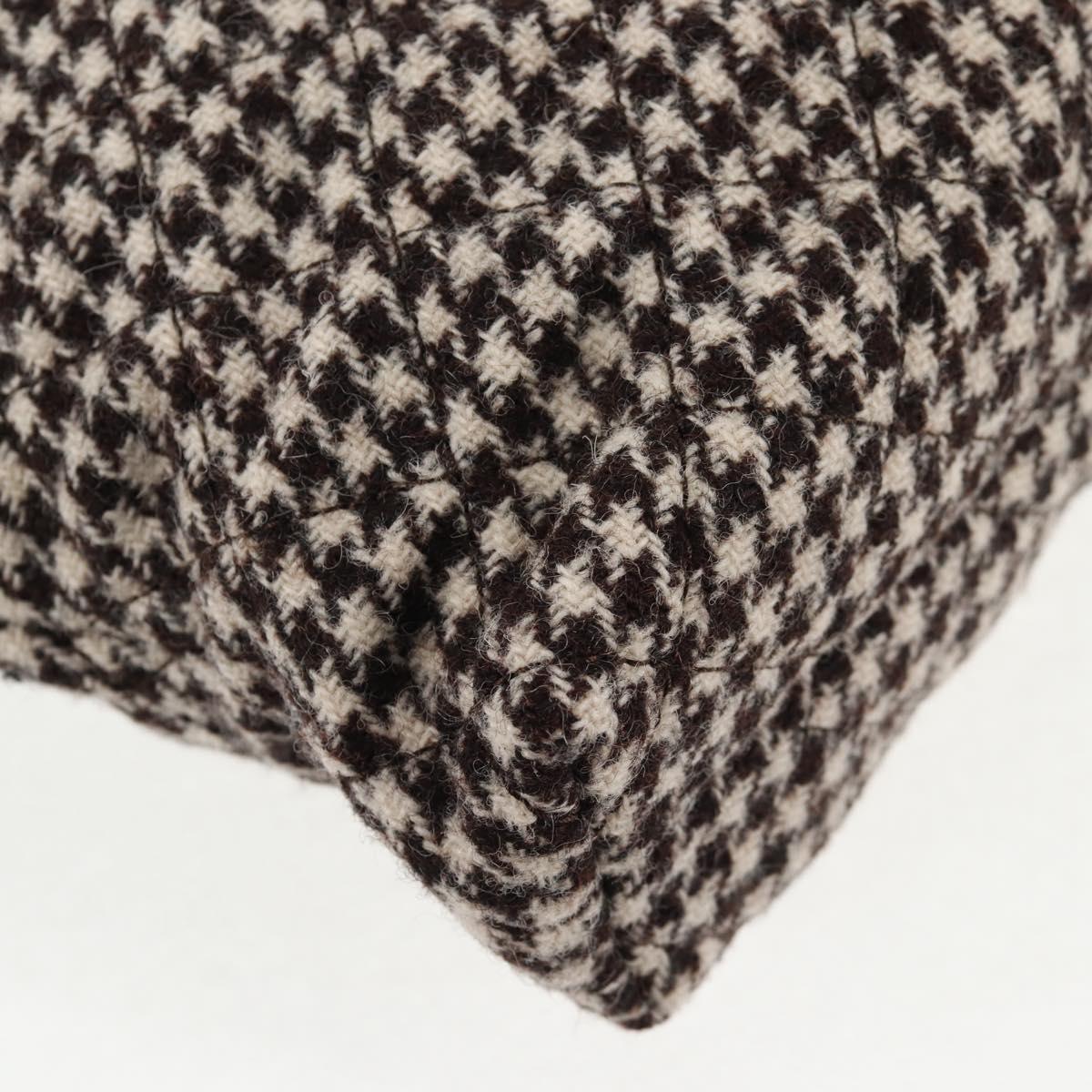 CHANEL Matelasse Chain Shoulder Bag tweed Beige Gold CC Auth 140752V