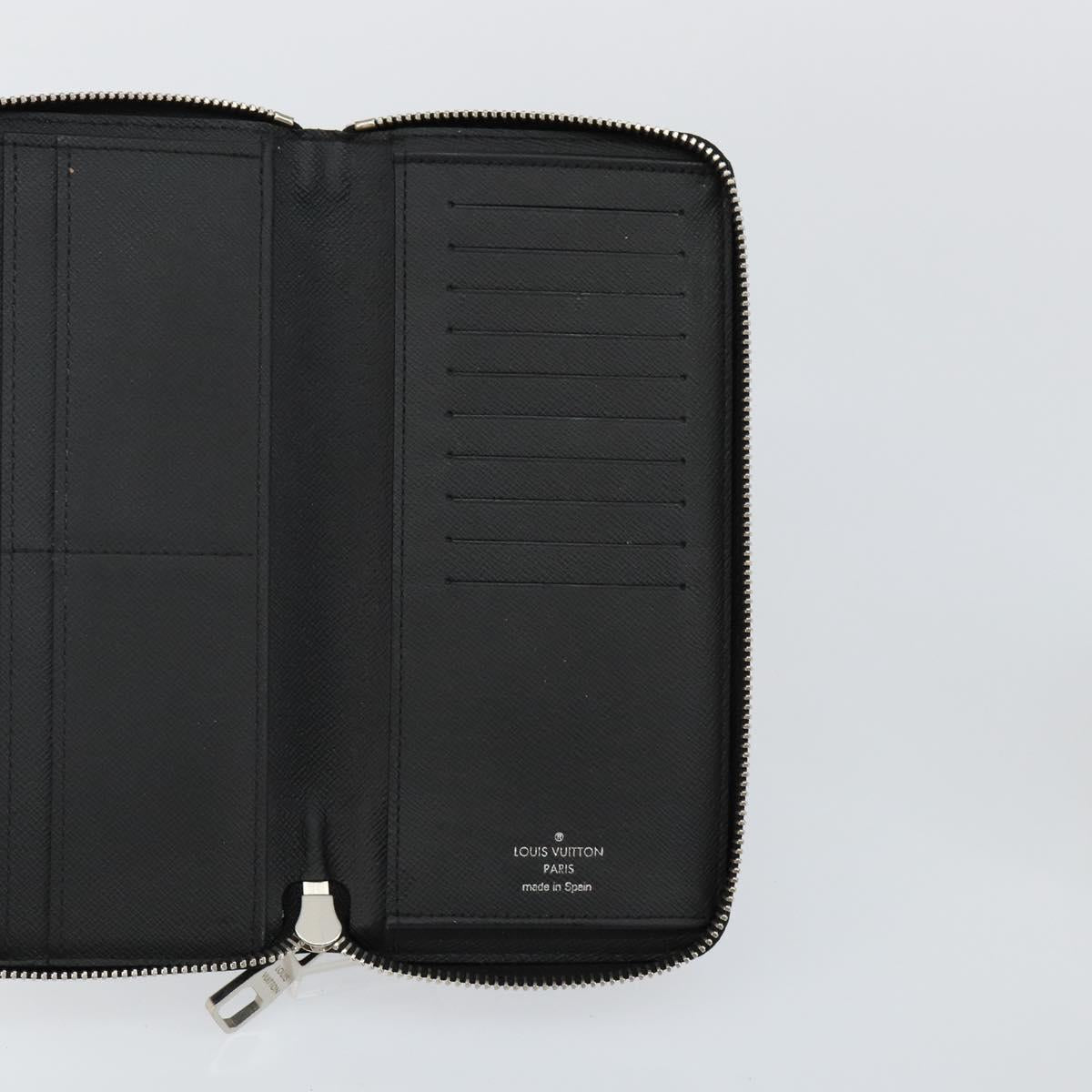 LOUIS VUITTON Damier Graphite Zippy Wallet Vertical N63095 LV Auth 140764