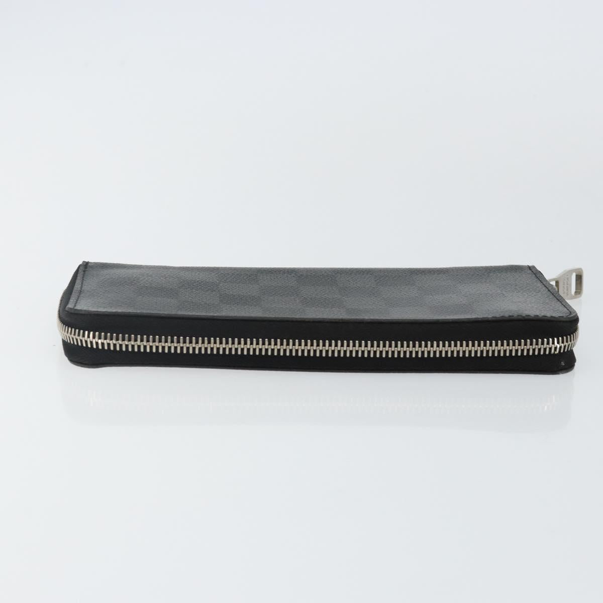 LOUIS VUITTON Damier Graphite Zippy Wallet Vertical N63095 LV Auth 140764